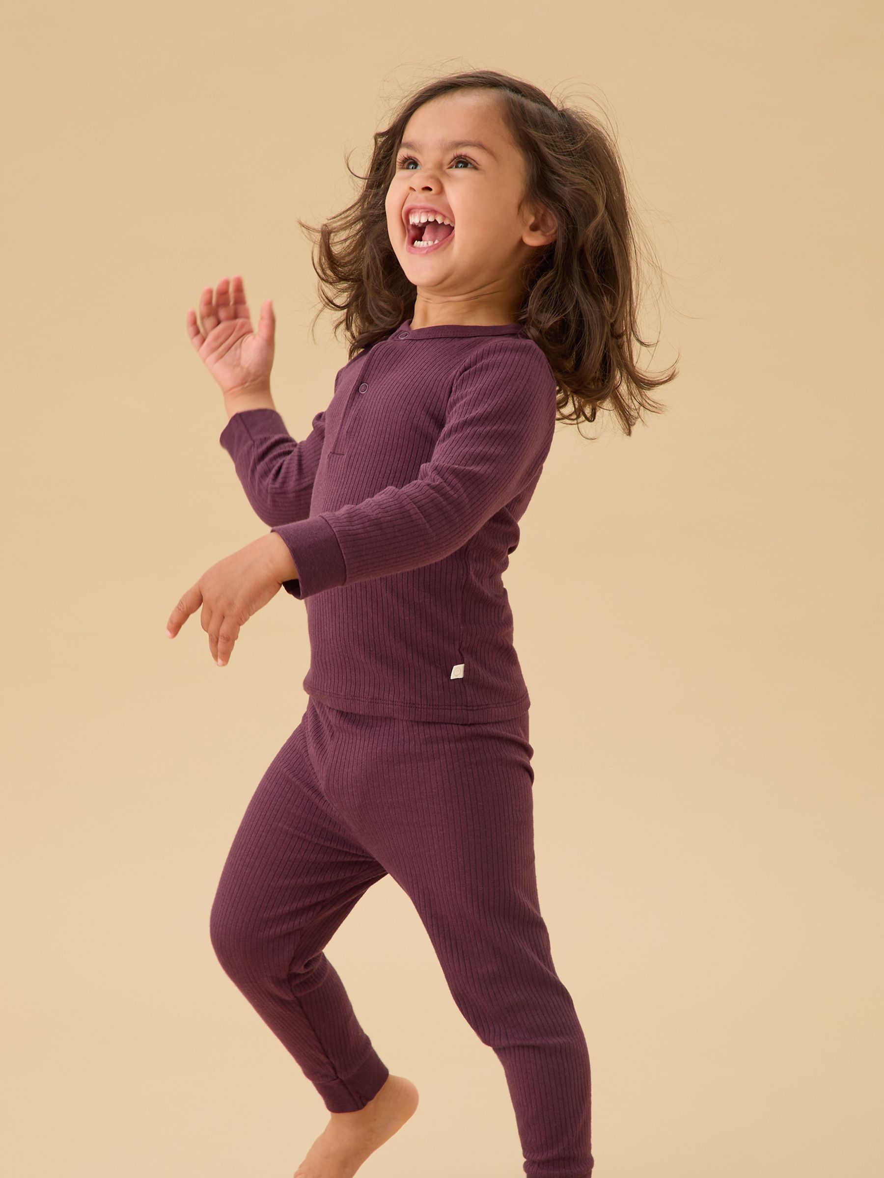 MORI Purple Ribbed Pyjamas Set - Image 1 of 6