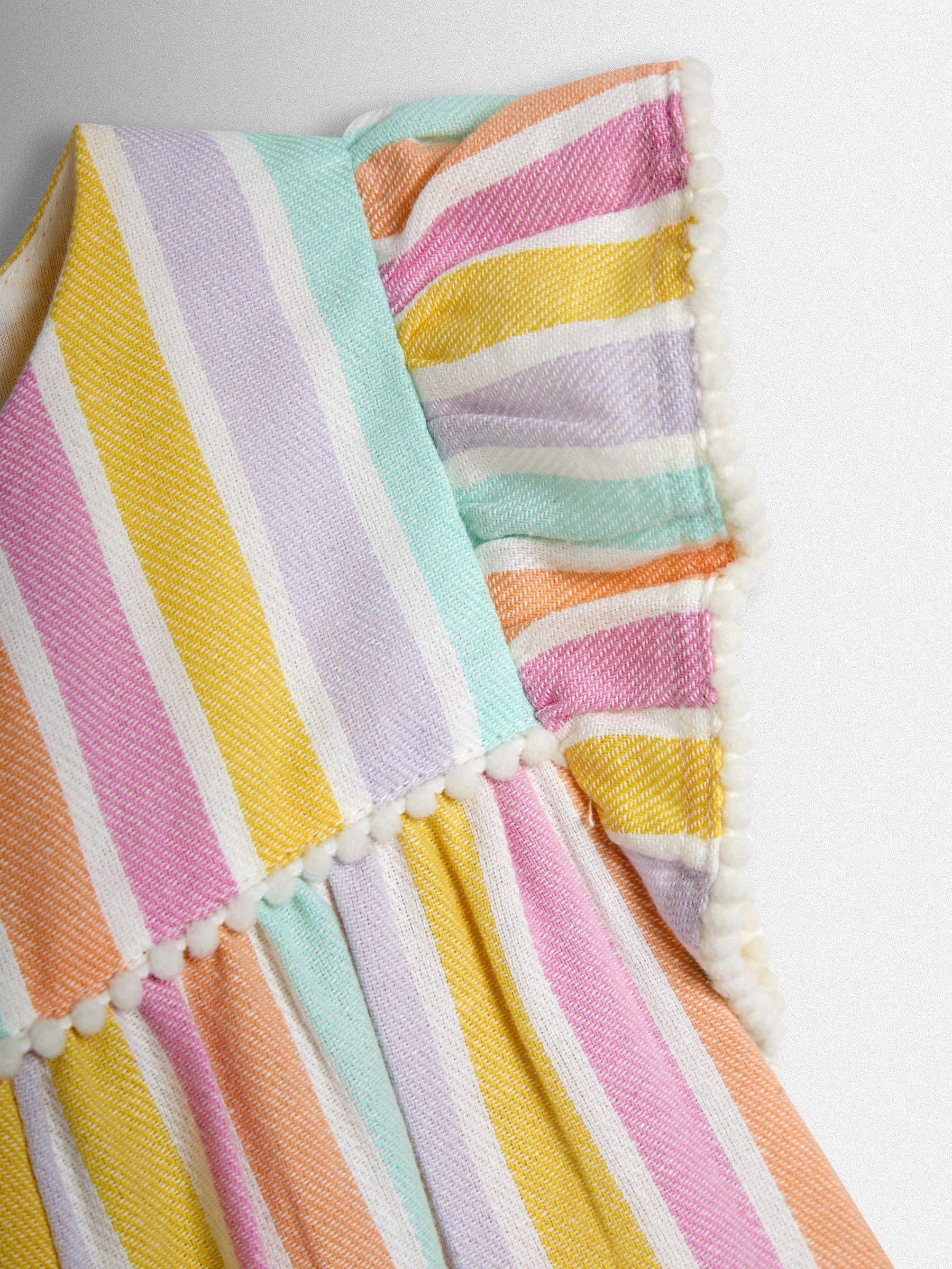 Pink Rainbow Stripe Frill Sleeve Playsuit - Image 3 of 3