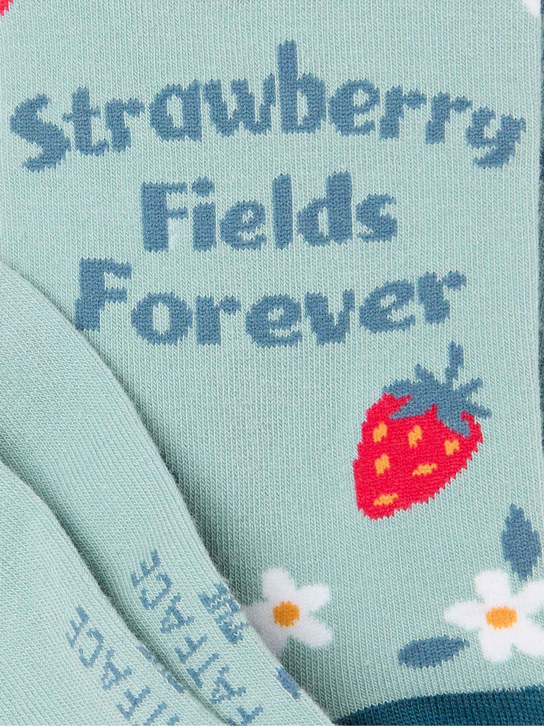 Green The Beatles Strawberry Fields Socks - Image 2 of 2