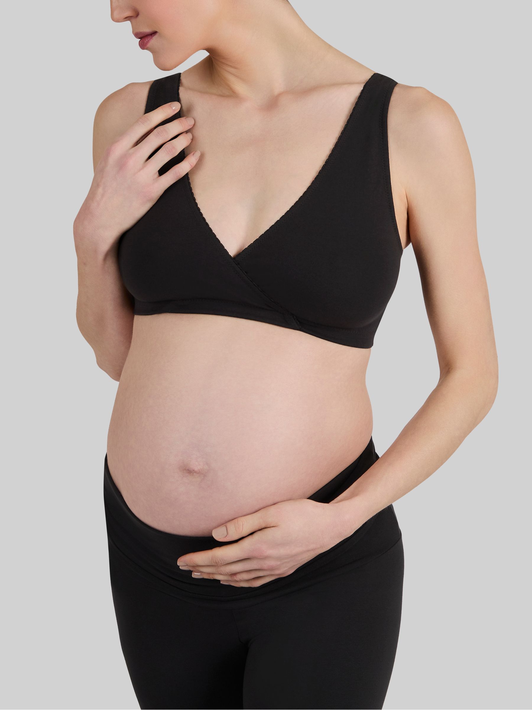 Black 2-Pack Cotton Maternity & Nursing Sleep Bras - Image 3 of 5