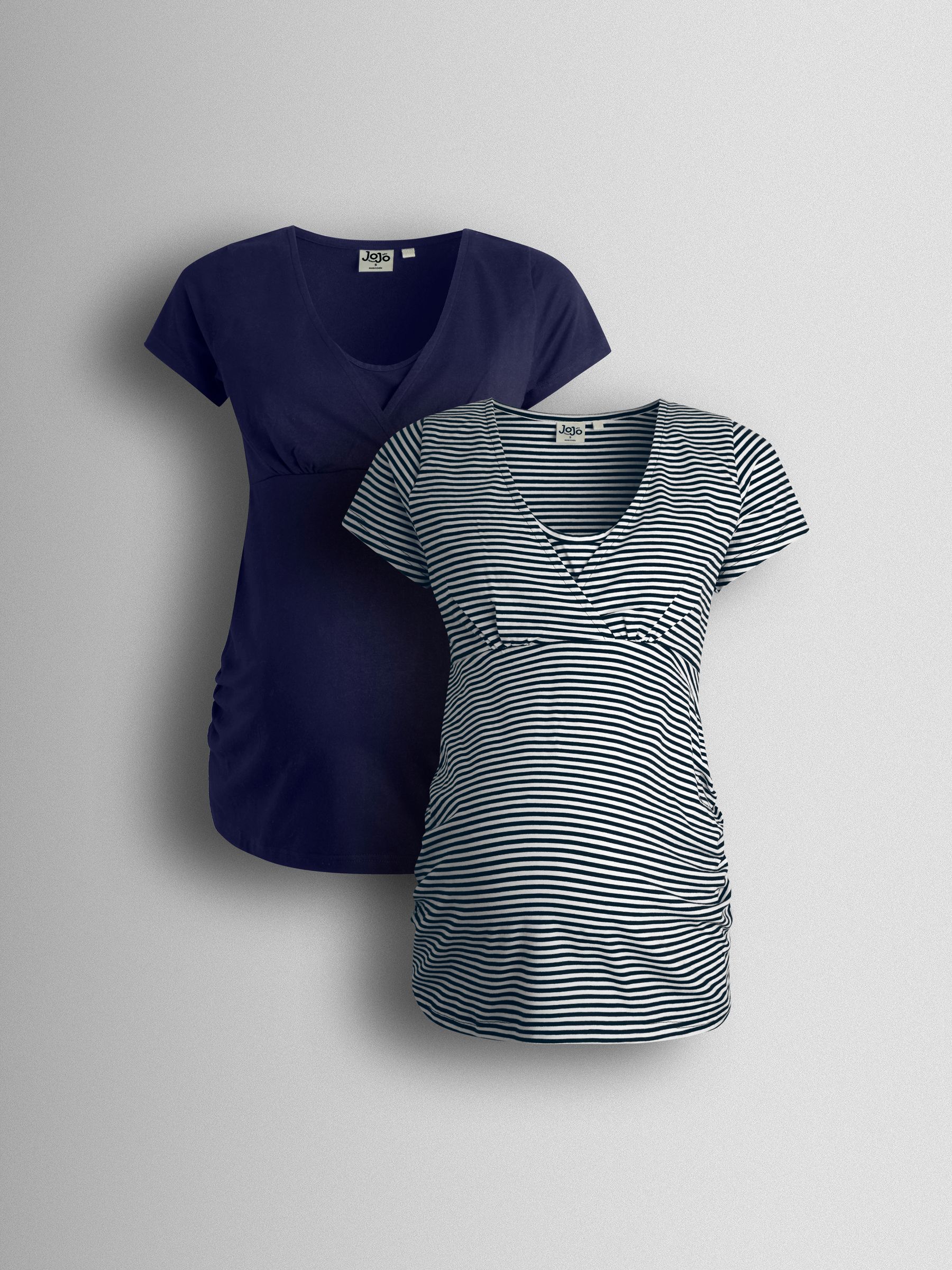 Navy Ecru Stripe 2-Pack Maternity & Nursing T-Shirts - Image 1 of 11