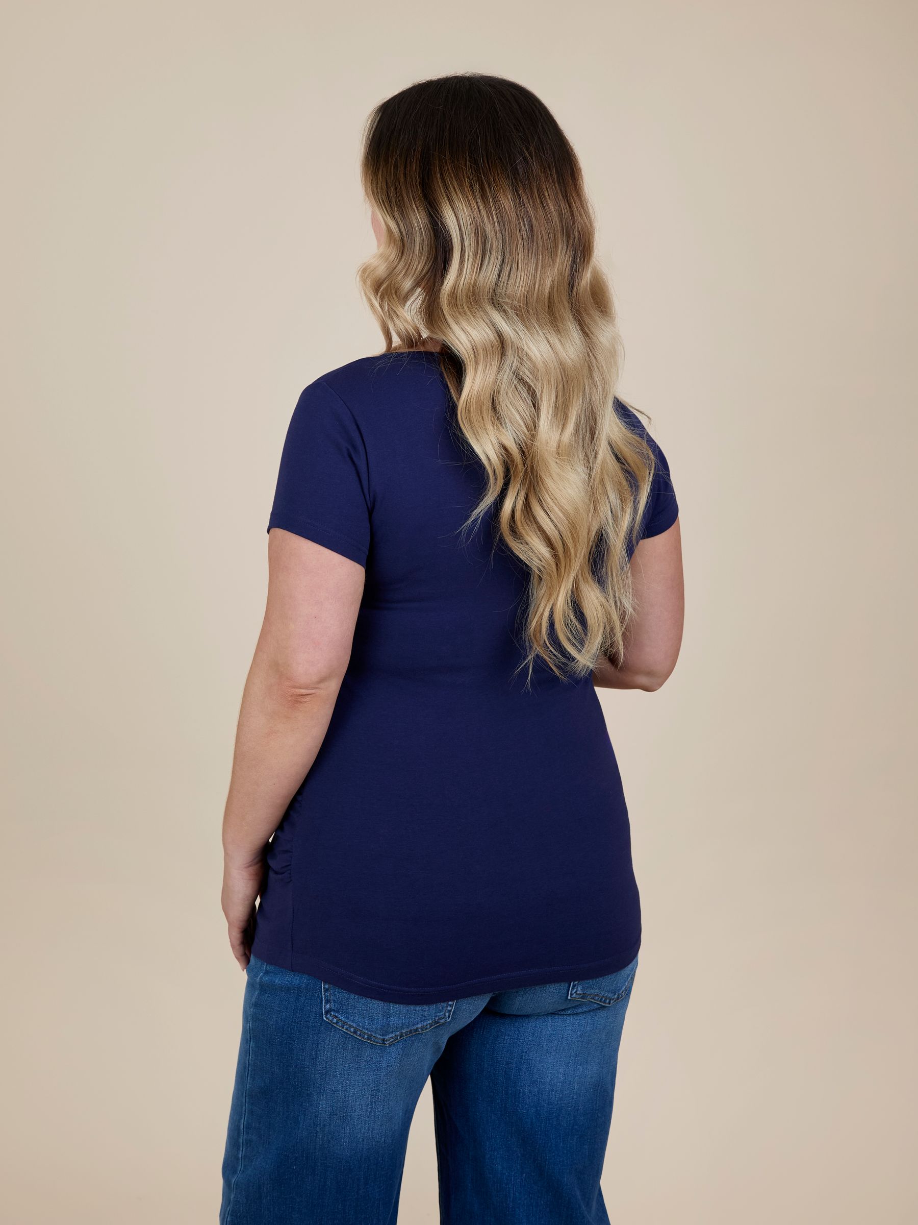 Navy Ecru Stripe 2-Pack Maternity & Nursing T-Shirts - Image 7 of 11