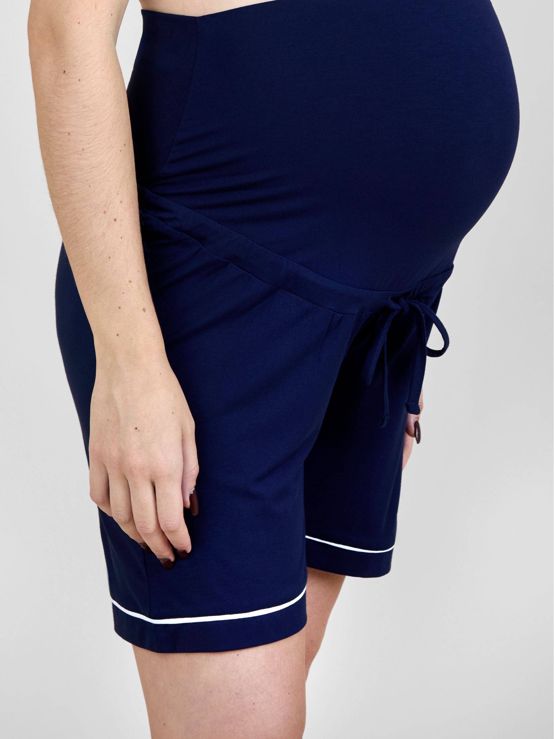Navy Blue Piping Maternity Short Pyjamas Set - Image 4 of 4