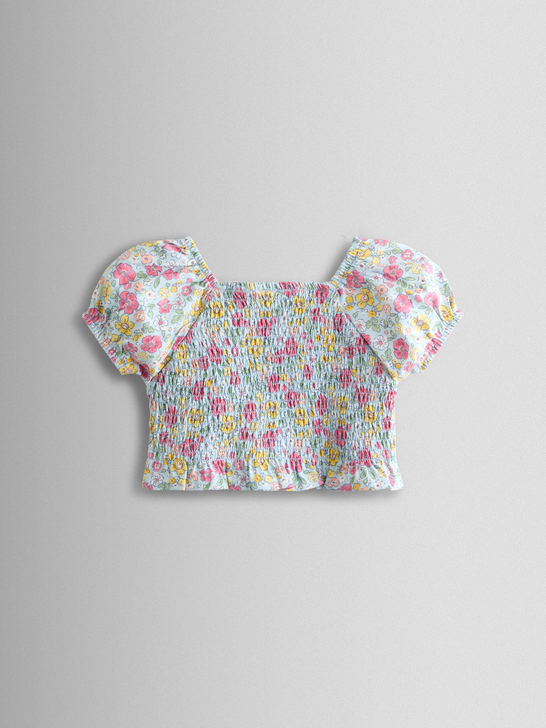 Blue Smocked Cap Sleeve Top & Skort Set - Image 4 of 6