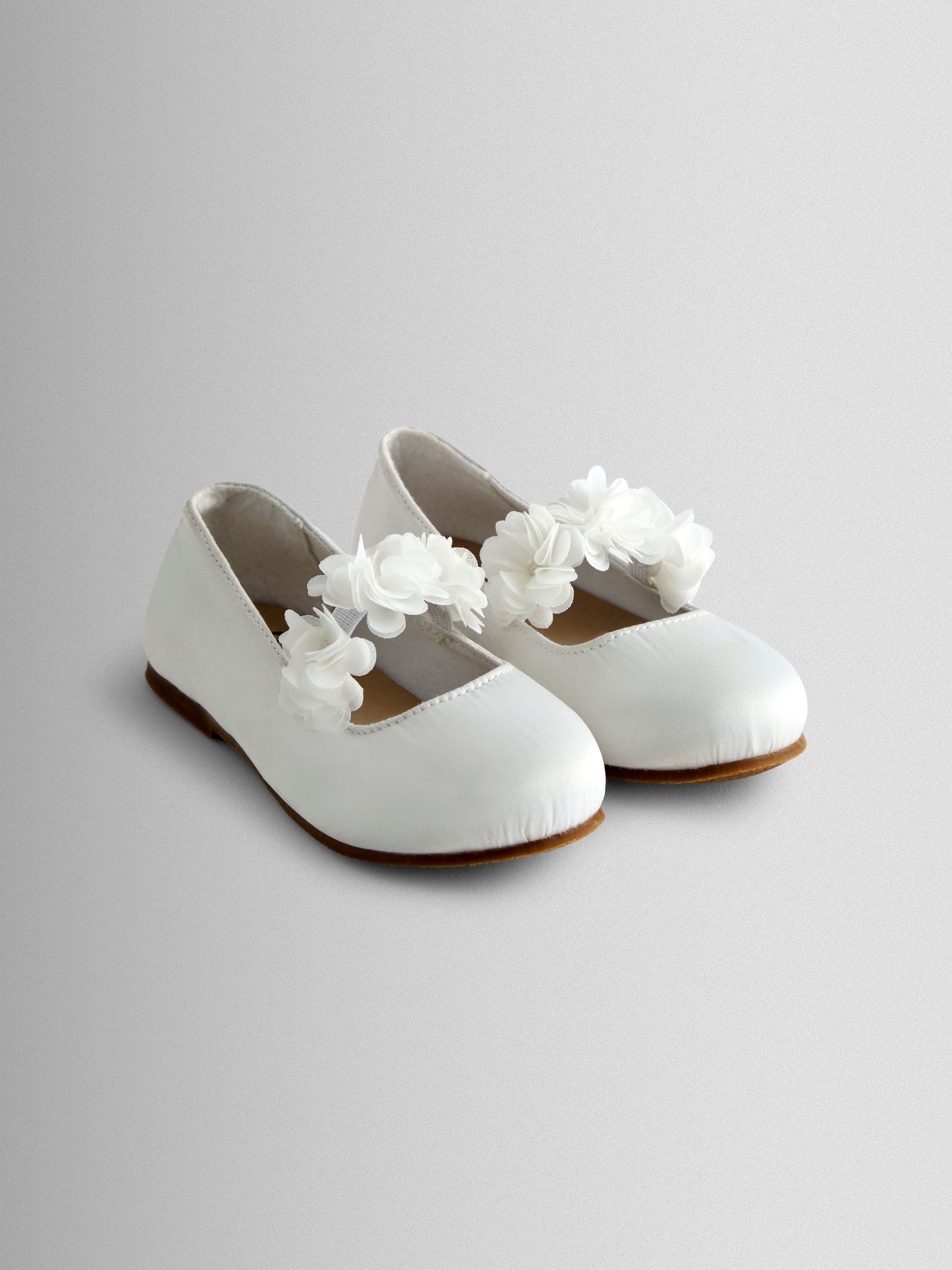 White Rose Strap Ballet Pumps - Image 2 of 5 White Rose Strap Ballet Pumps - Image 2 of 5