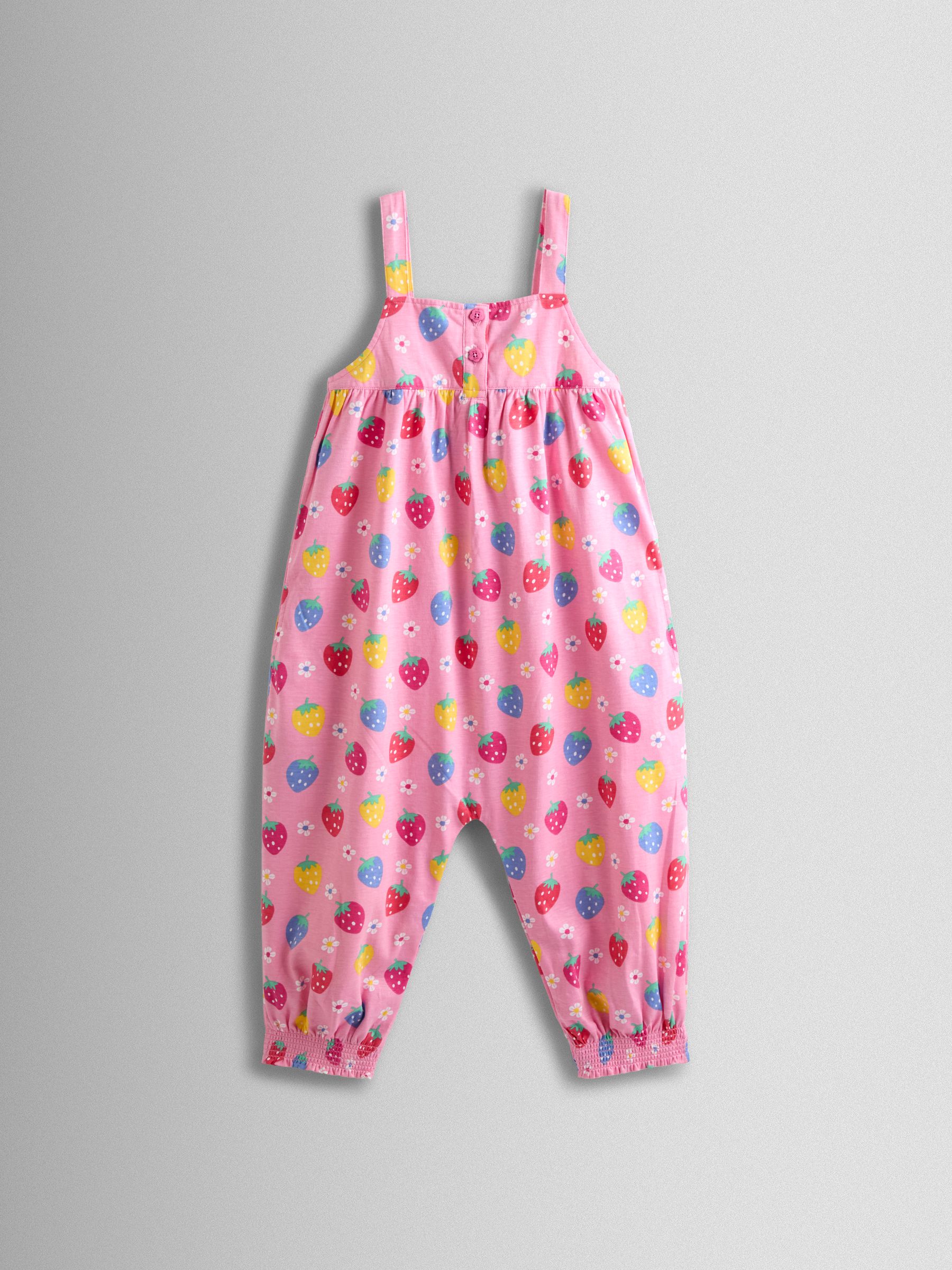 Pink Strawberry Strappy Jersey Jumpsuit - Image 1 of 4