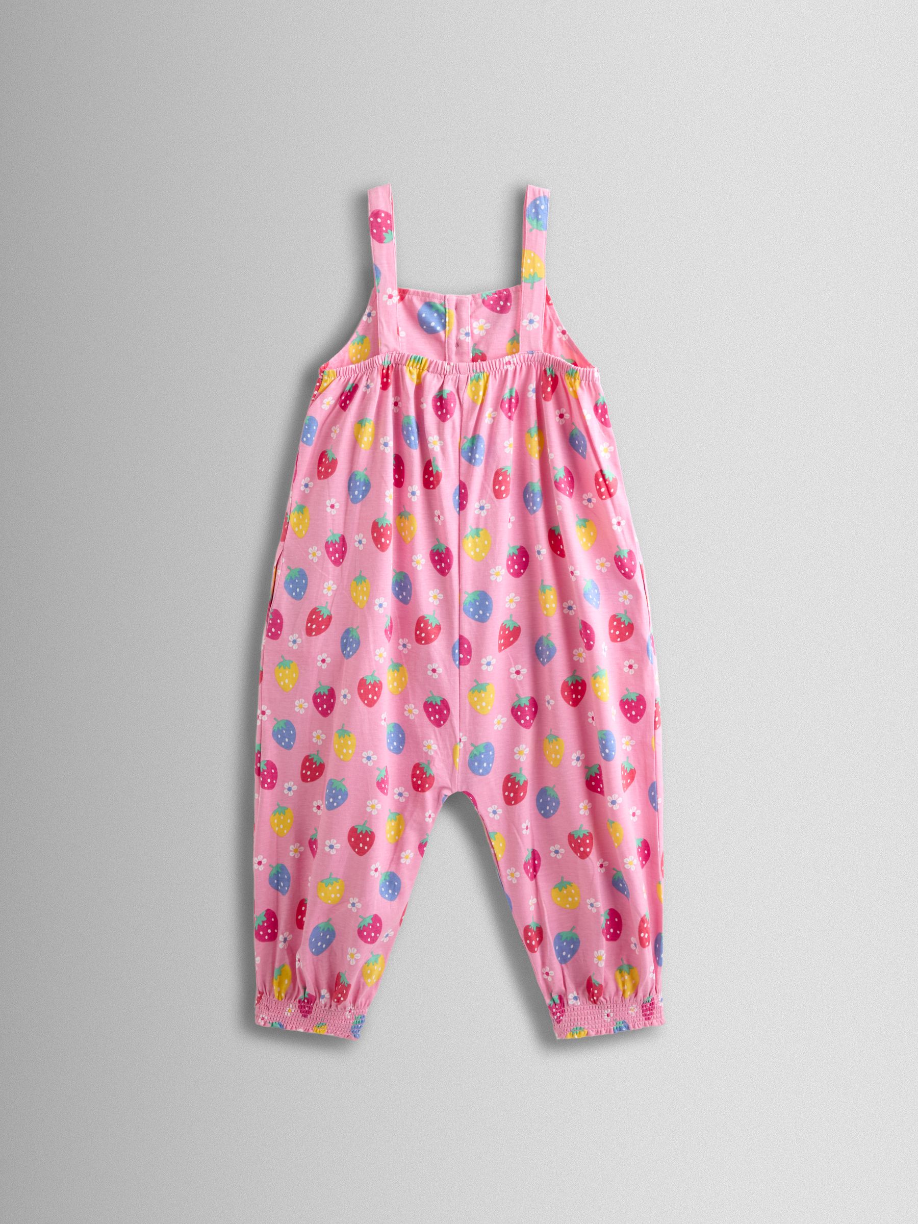 Pink Strawberry Strappy Jersey Jumpsuit - Image 2 of 4
