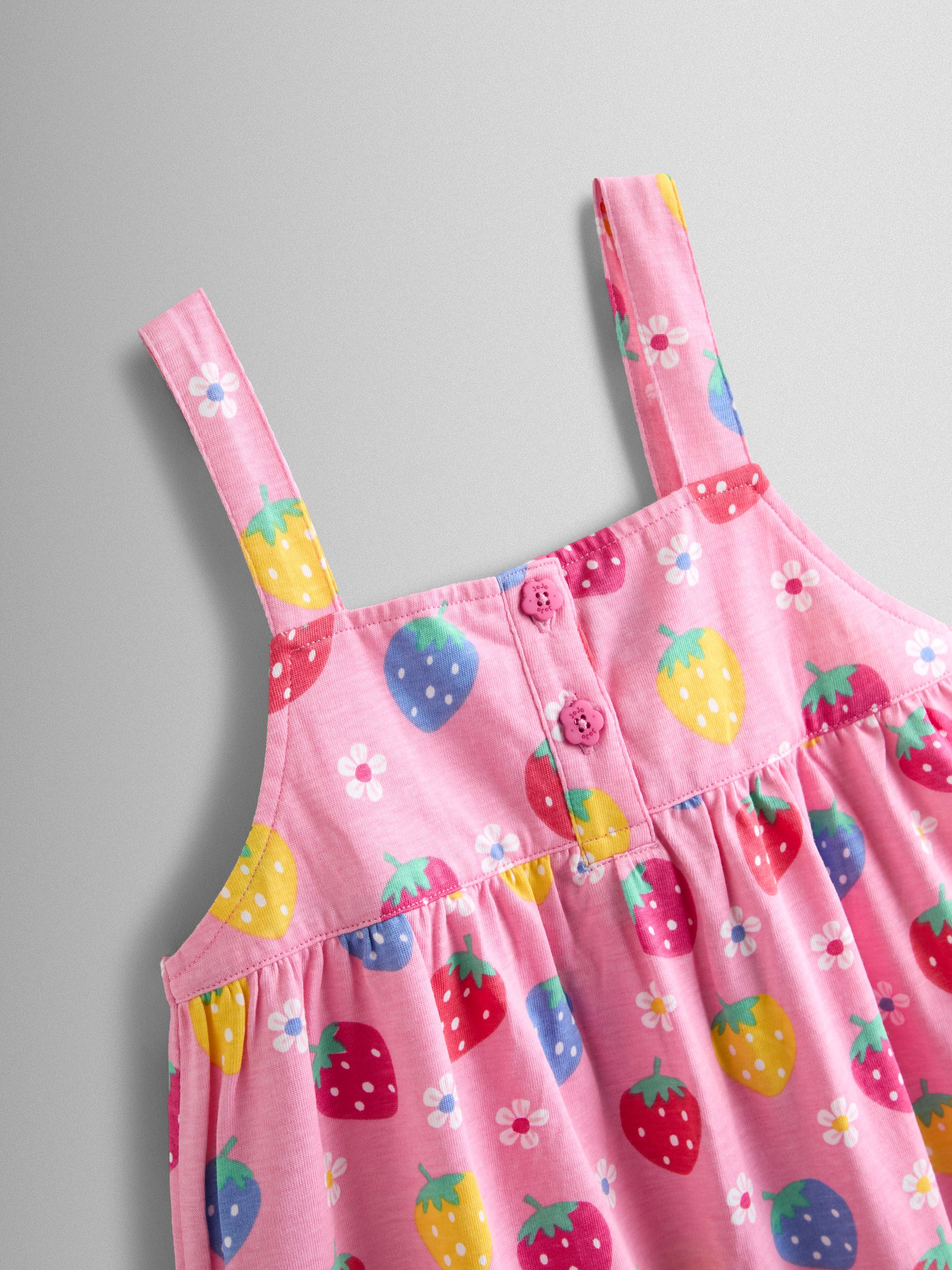 Pink Strawberry Strappy Jersey Jumpsuit - Image 3 of 4