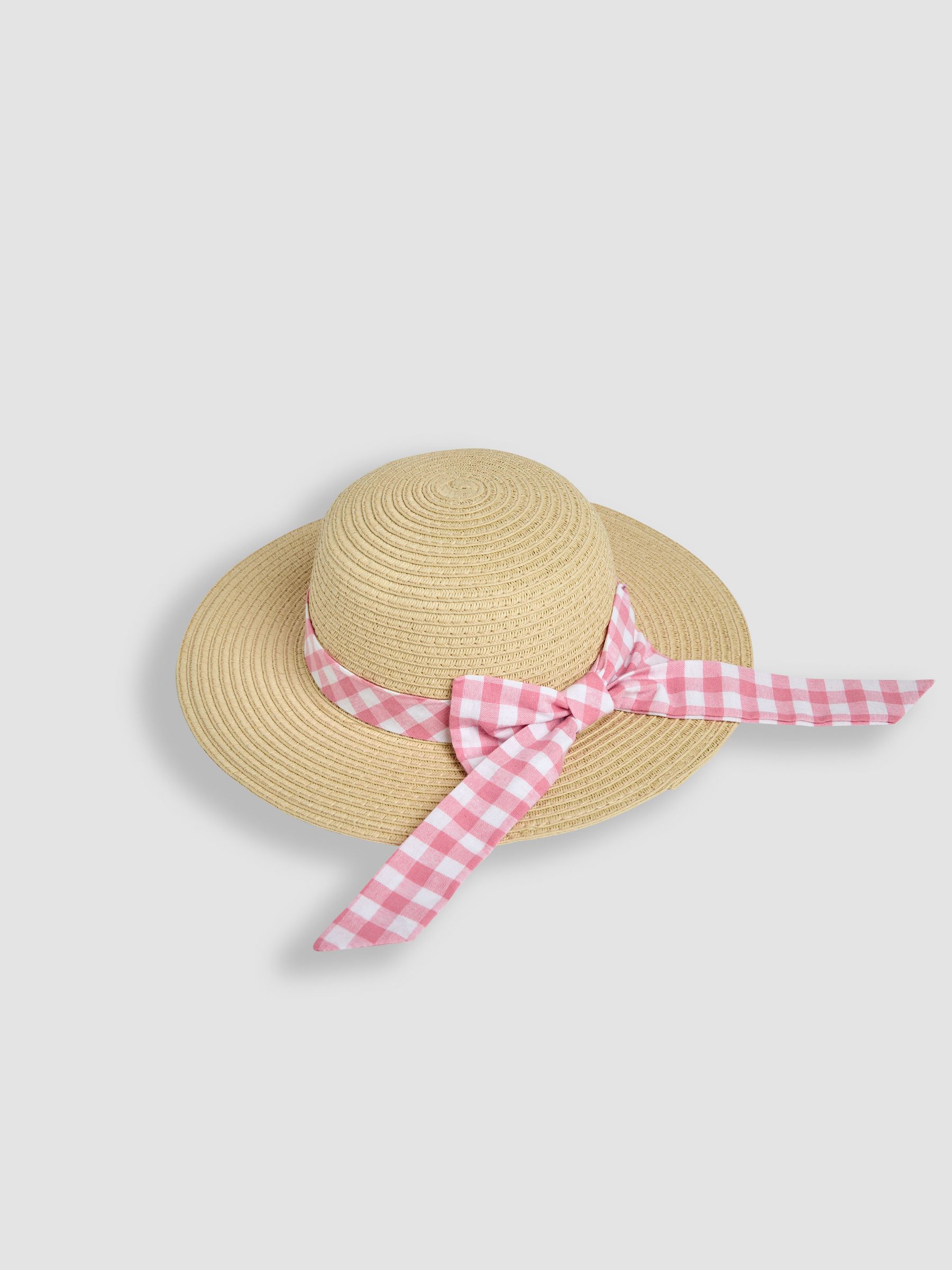 Natural Gingham Woven Sun Hat - Image 1 of 4