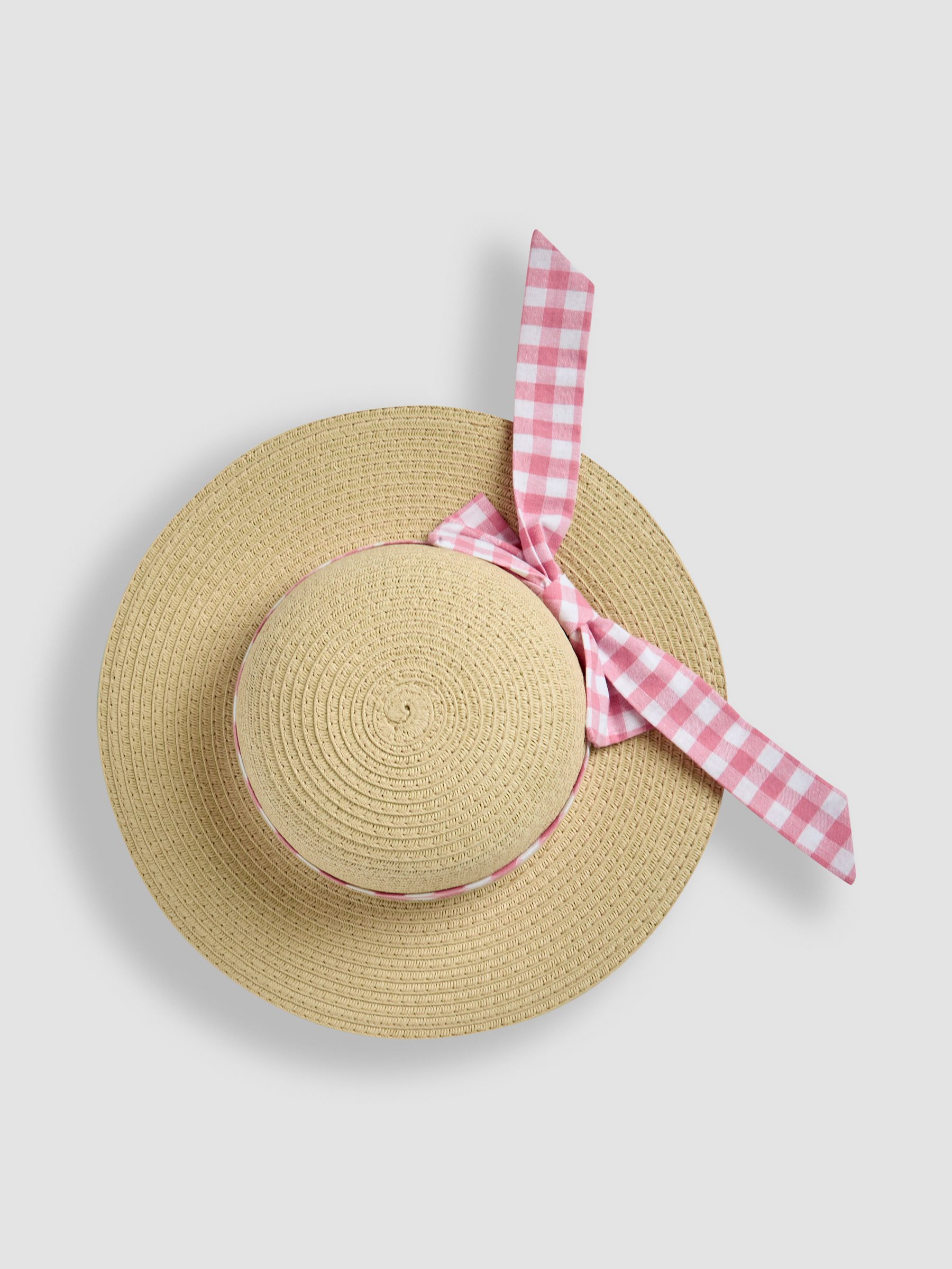 Natural Gingham Woven Sun Hat - Image 3 of 4