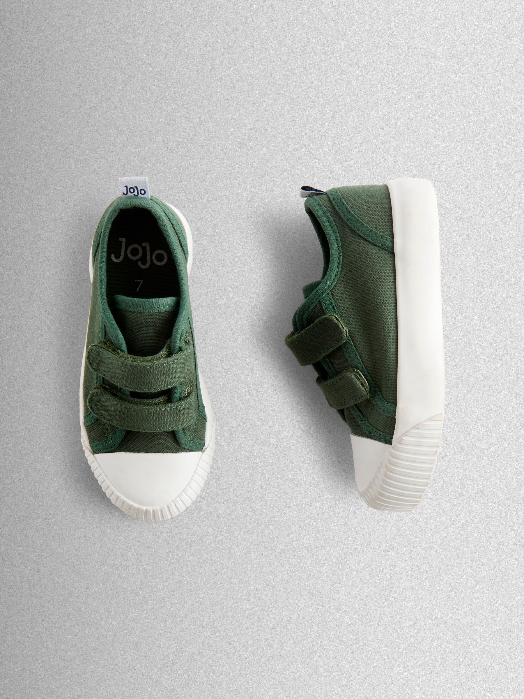 Khaki Green Double Strap Canvas Pumps - Image 3 of 4