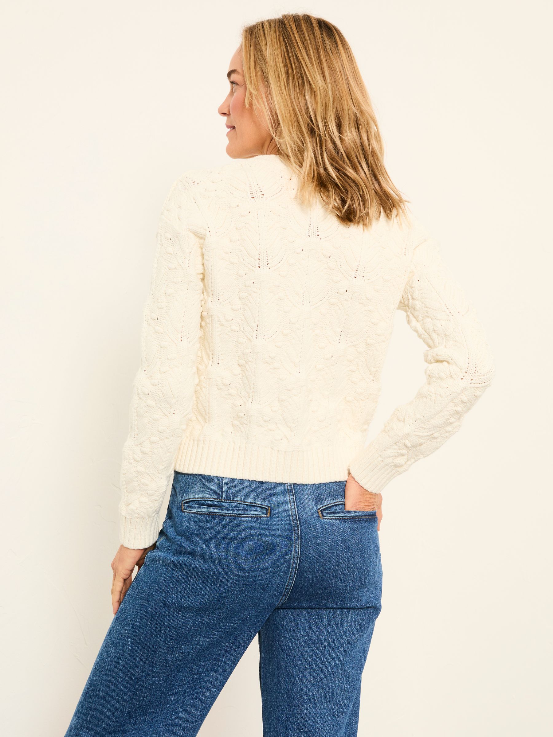Ivory Bobble Knitted Cardigan - Image 2 of 6