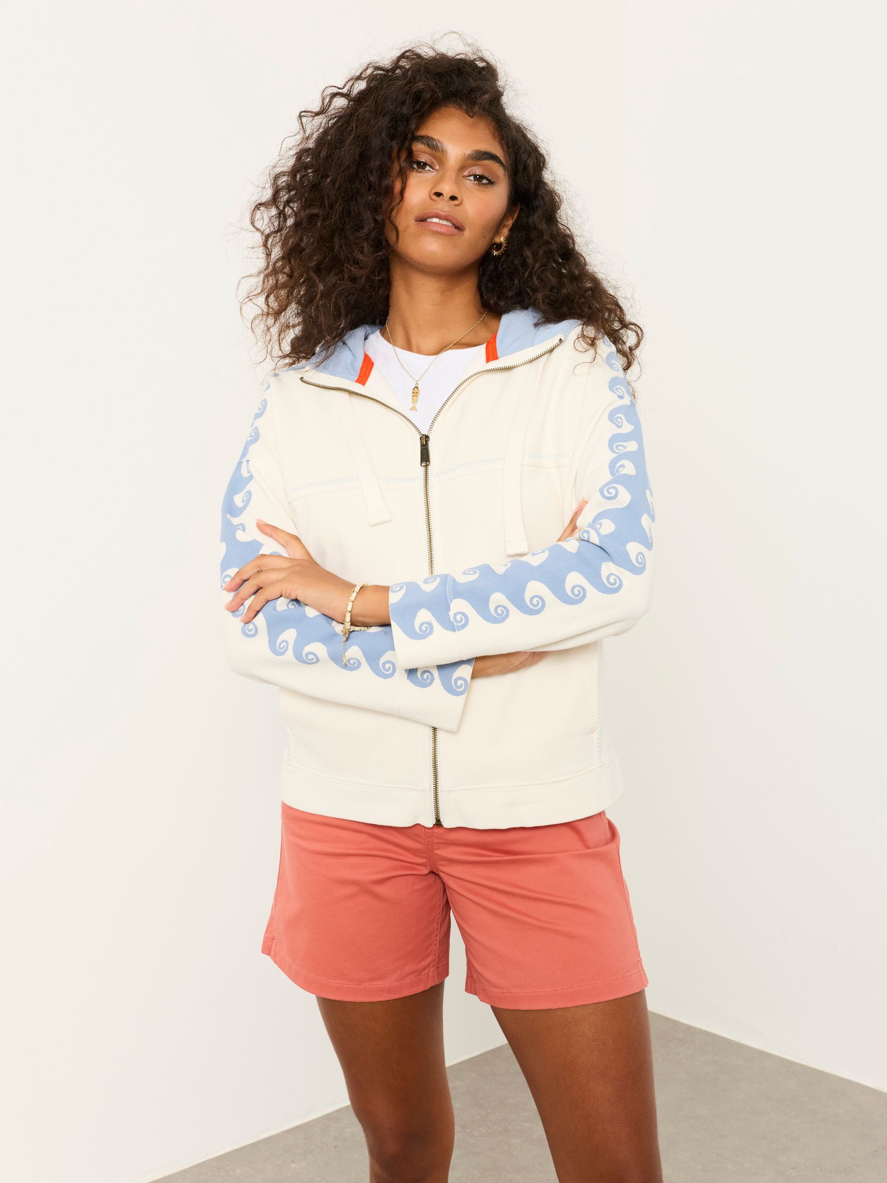 Natural Sun Graphic Zip Through Hoodie | FatFace USA