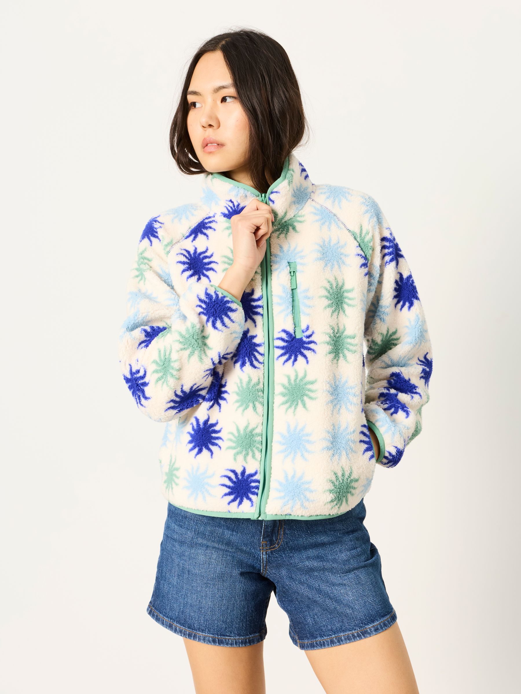 Ivory Sun Tile Zip Through Fleece - Image 1 of 6