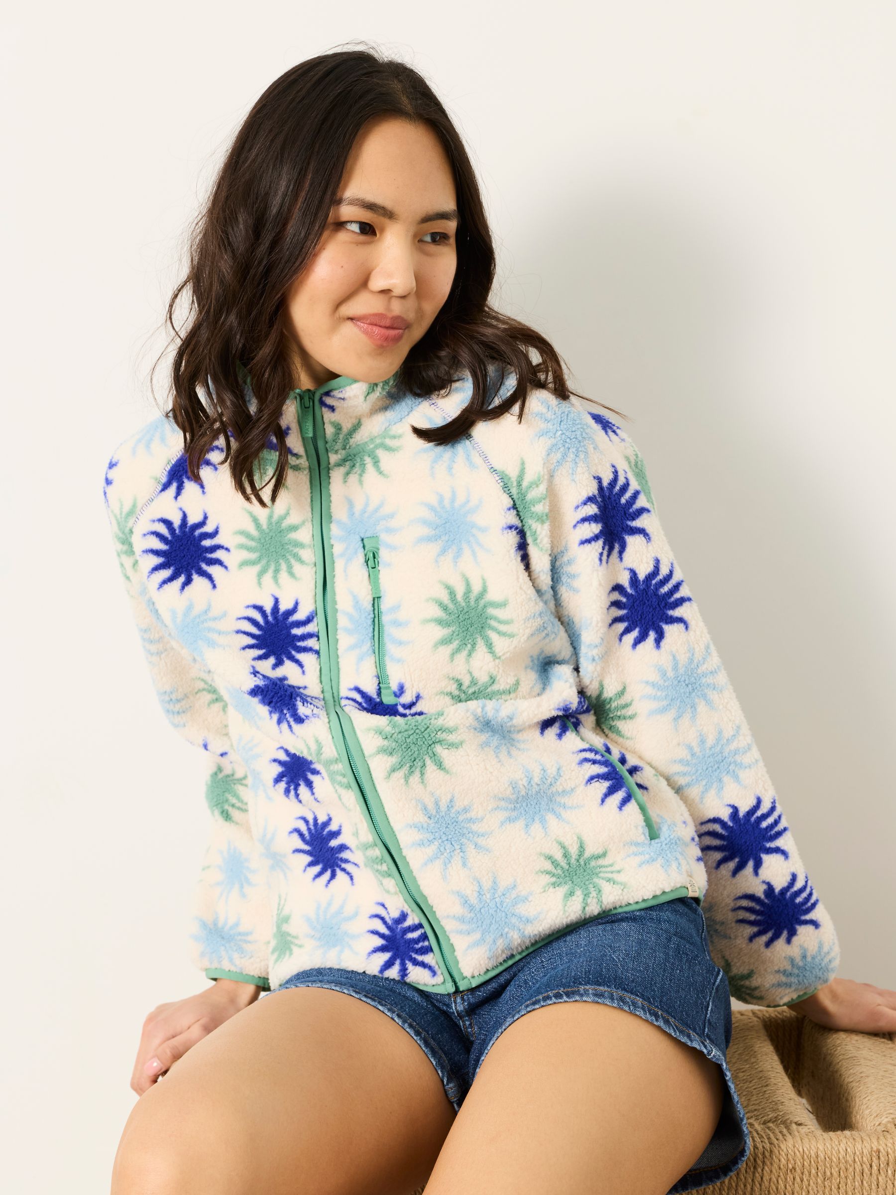 Ivory Sun Tile Zip Through Fleece - Image 4 of 6