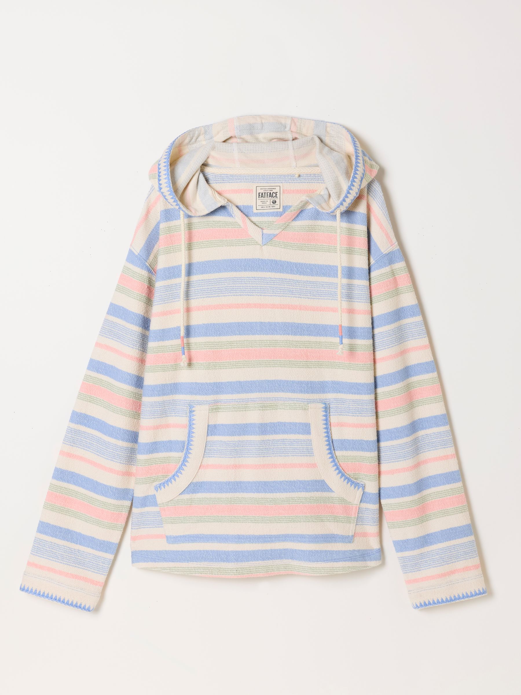 Poppy Multi Stripe Homespun Overhead Hoodie - Image 6 of 6