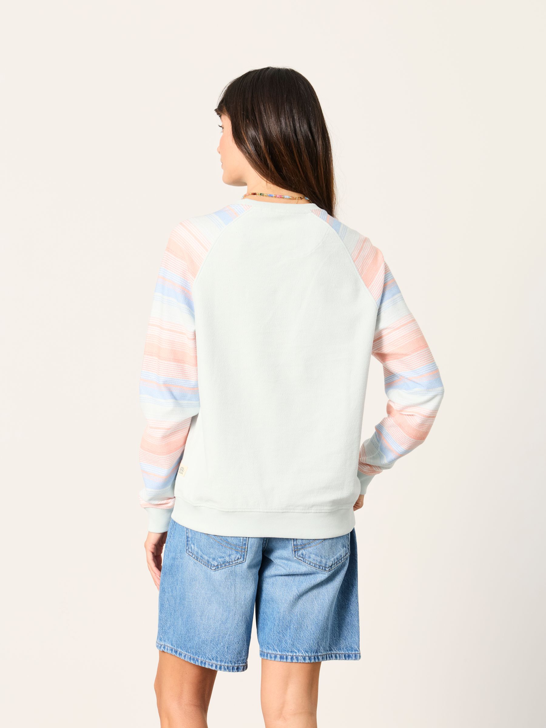 Light Blue Homespun Stripe Crew Sweat - Image 2 of 5