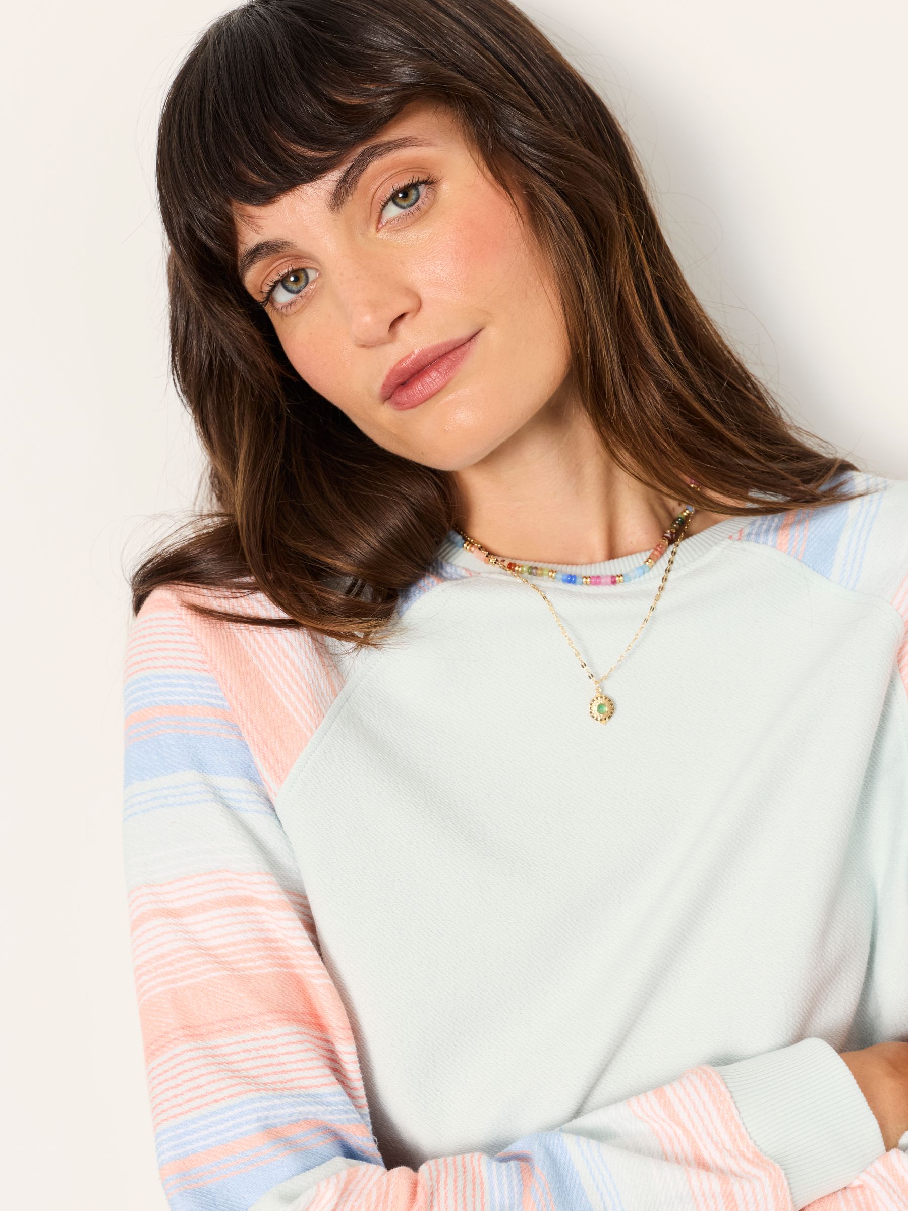 Light Blue Homespun Stripe Crew Sweat - Image 3 of 5