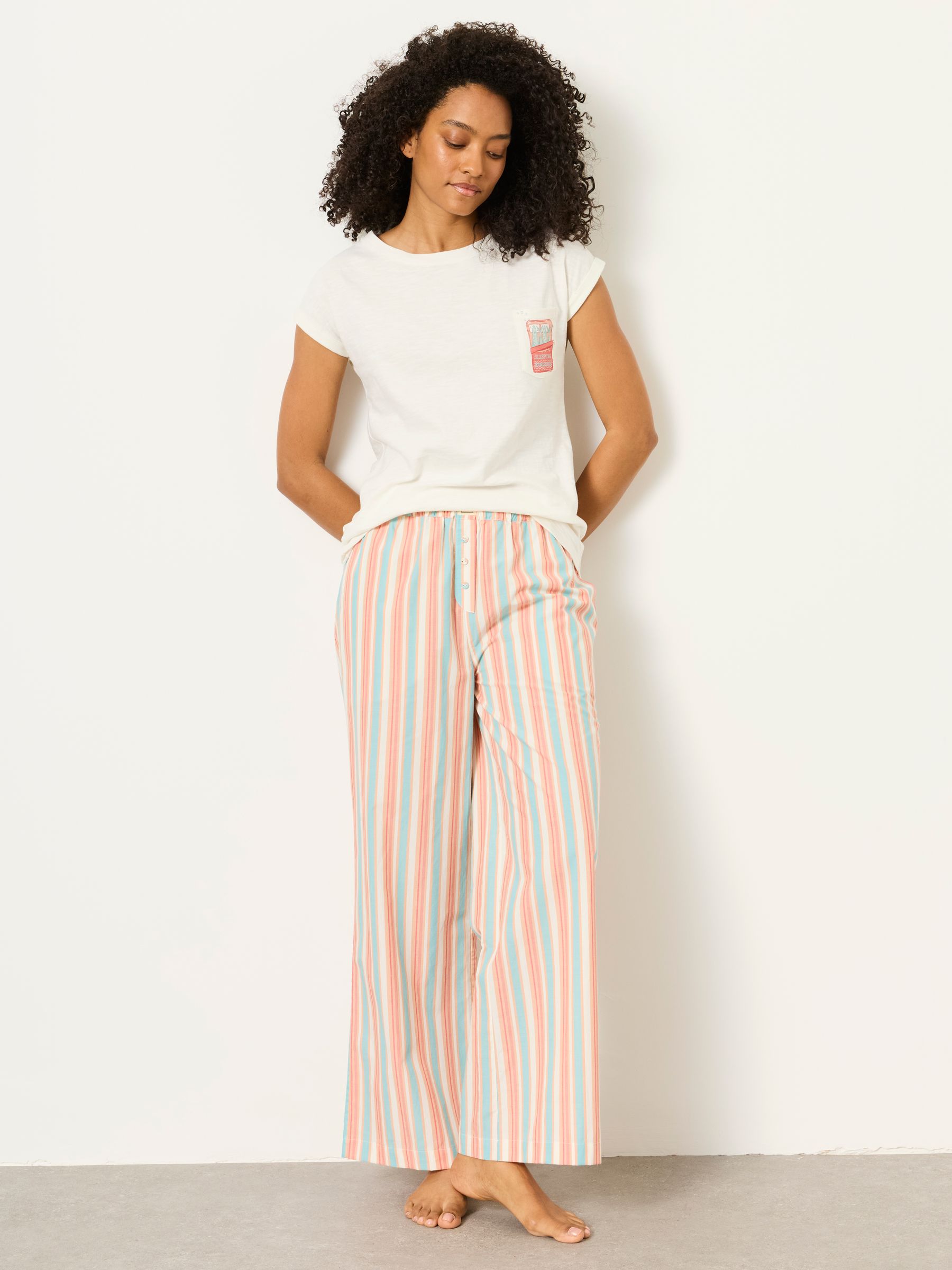 2 Piece Multi Sardines Jersey Woven Pyjama Set | FatFace USA