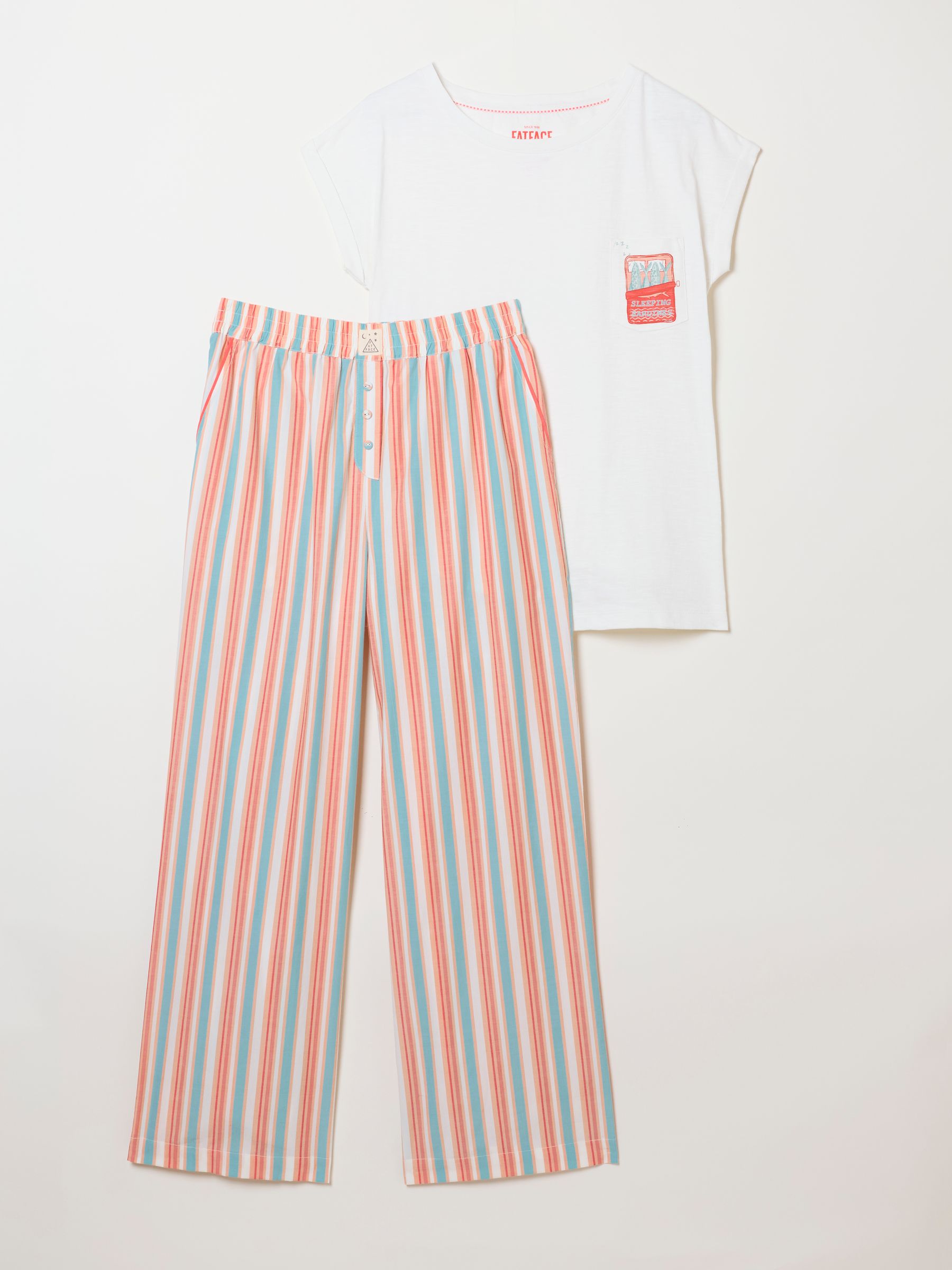 Multi Sardines and Stripes Sardine Jersey Woven Pyjama Set - Image 7 of 8
