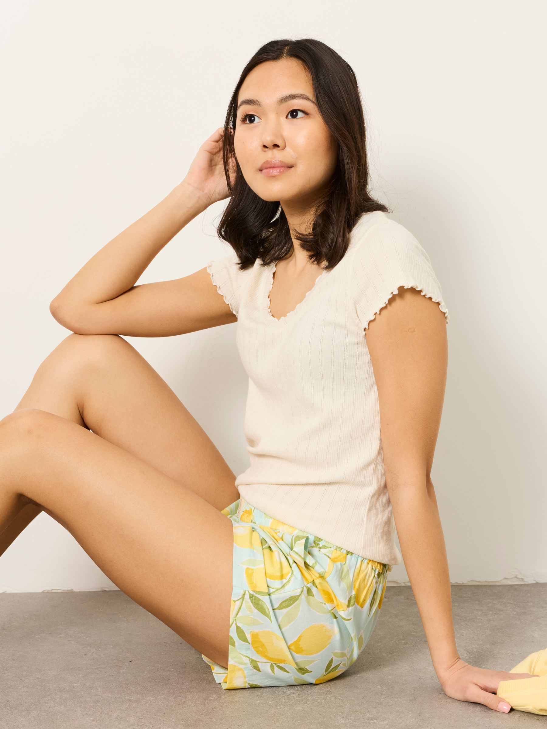 Blue Lemons and Stripes 2 Pack Pyjama Shorts - Image 7 of 8