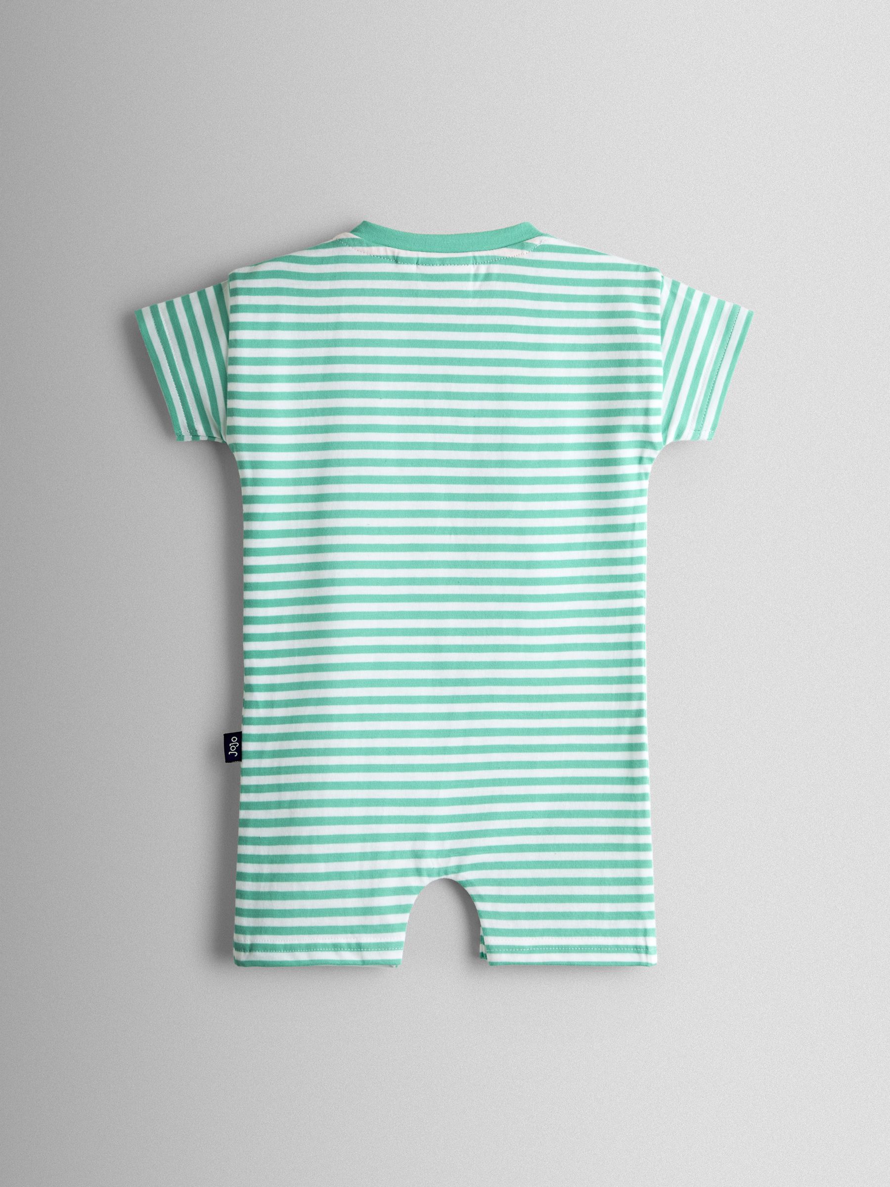 Teal Green Turtle Applique Romper - Image 2 of 3