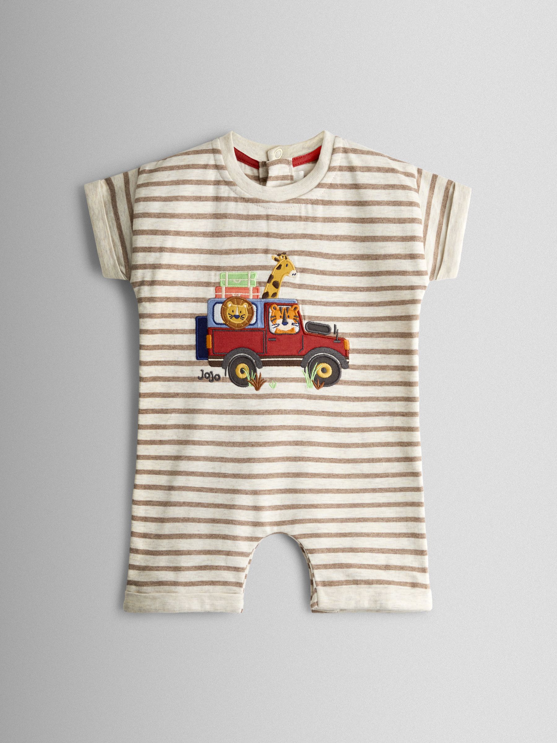 Natural Safari Character Appliqué Romper - Image 1 of 3 Natural Safari Character Appliqué Romper - Image 1 of 3