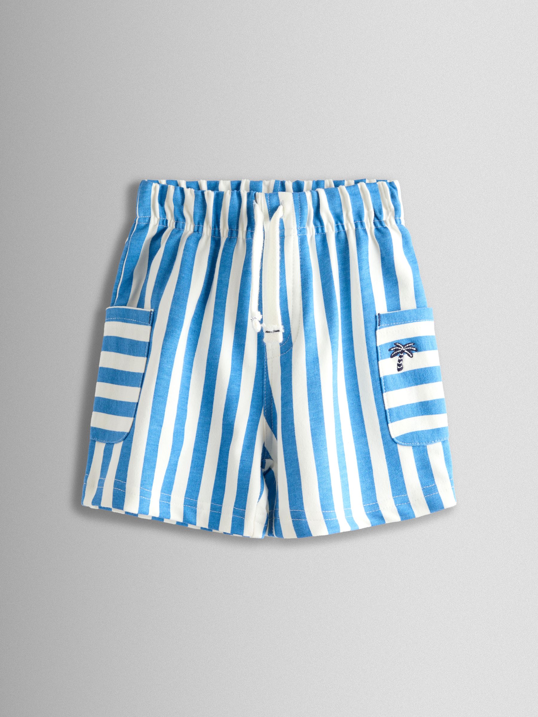 Blue 2-Pack Stripe & Plain Shorts - Image 5 of 7