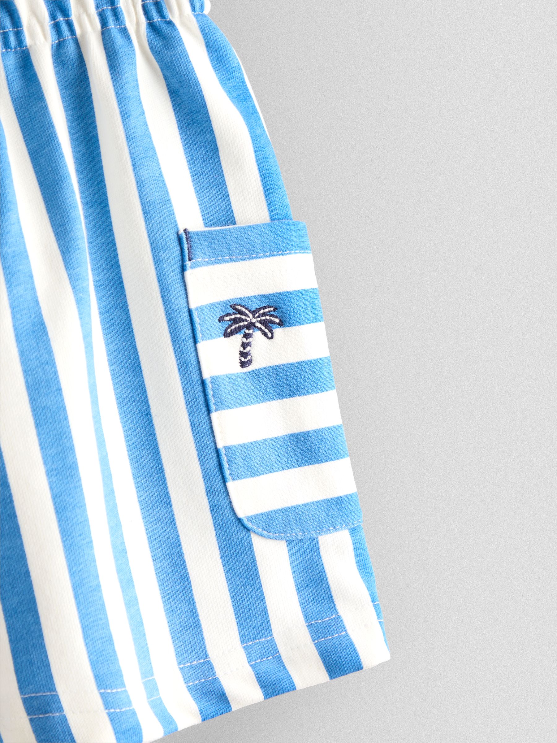 Blue 2-Pack Stripe & Plain Shorts - Image 7 of 7