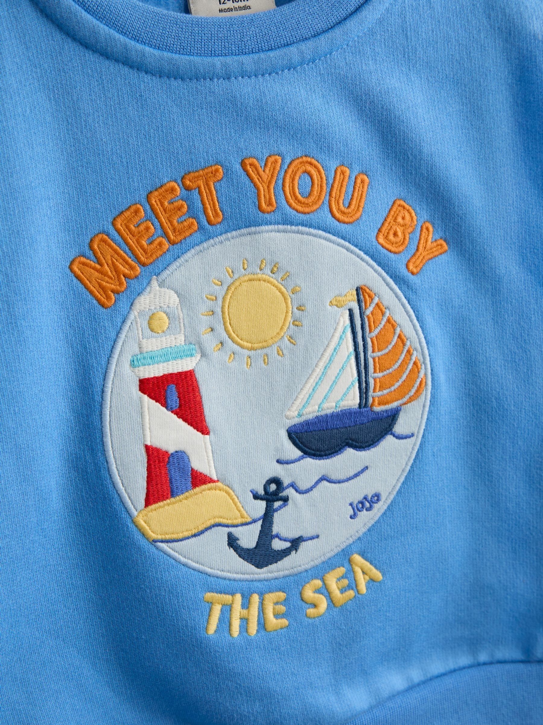 Blue Boat Appliqué Sweatshirt - Image 4 of 4