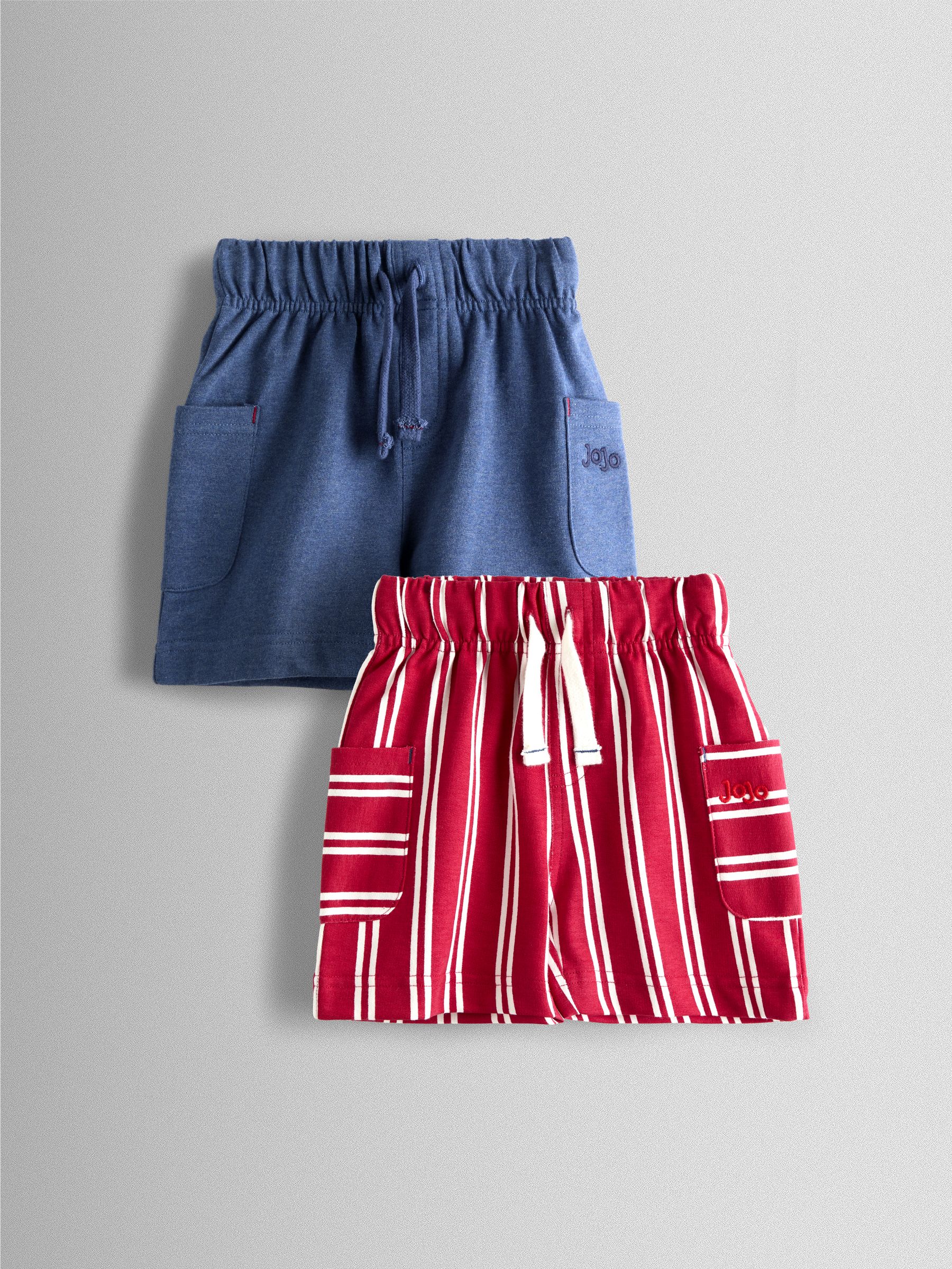 Red 2-Pack Stripe & Plain Shorts - Image 1 of 6