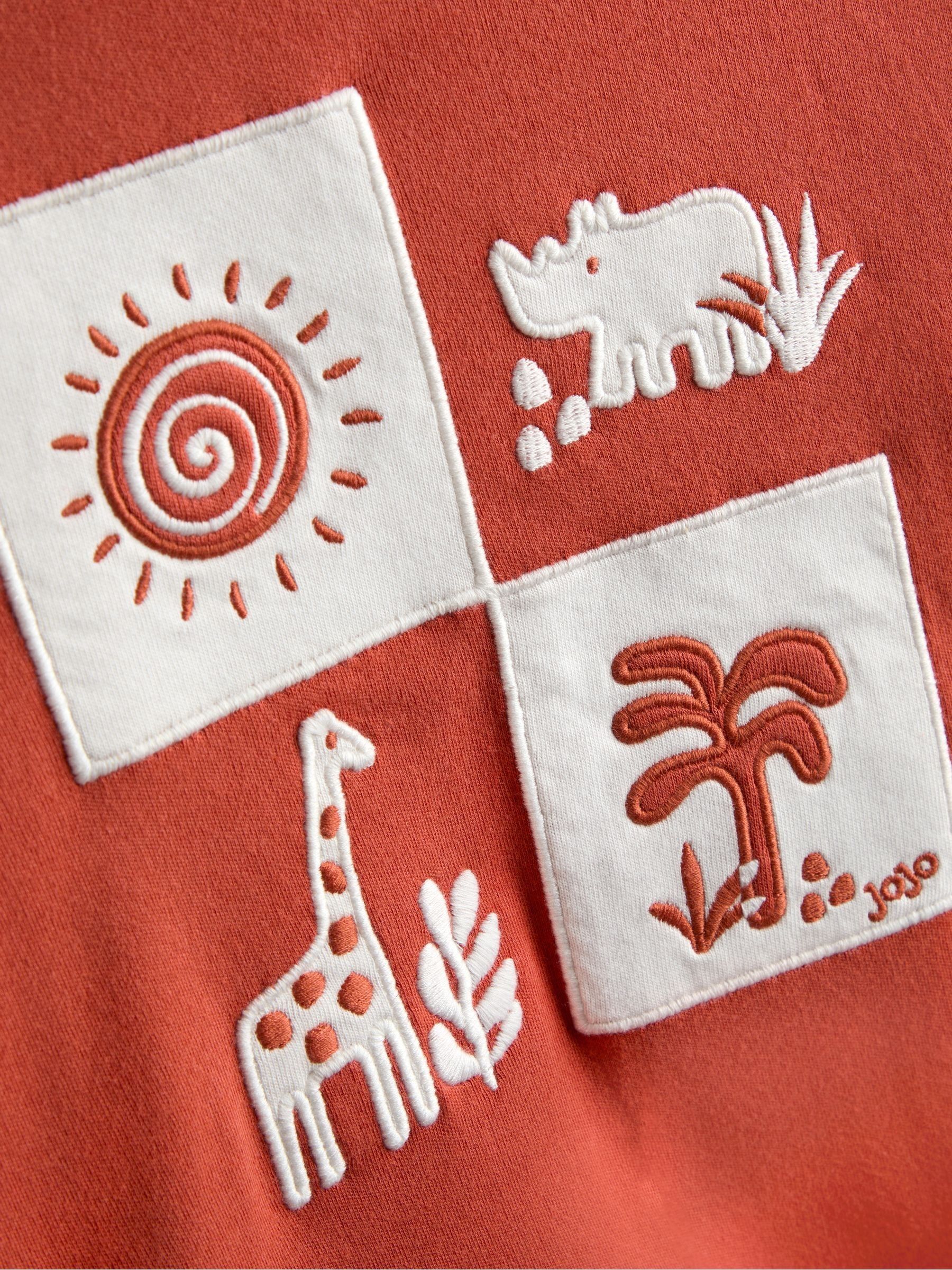 Rust Orange Safari Colour Block Reversible Hoodie - Image 9 of 9