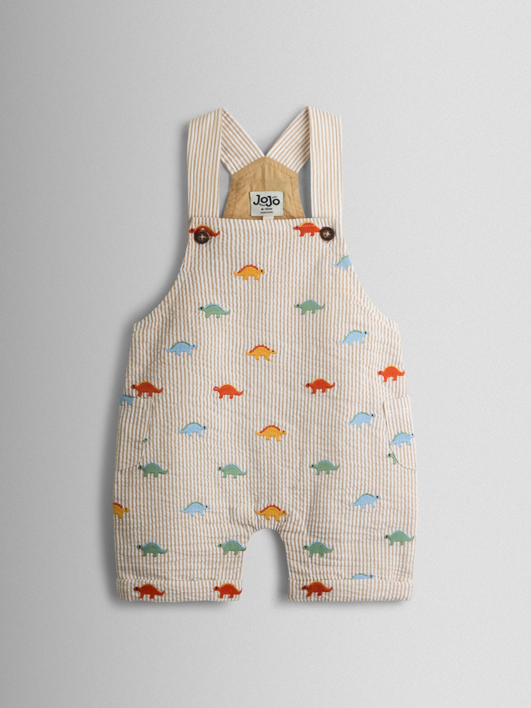 Natural Embroidered Gingham Dungarees - Image 1 of 3