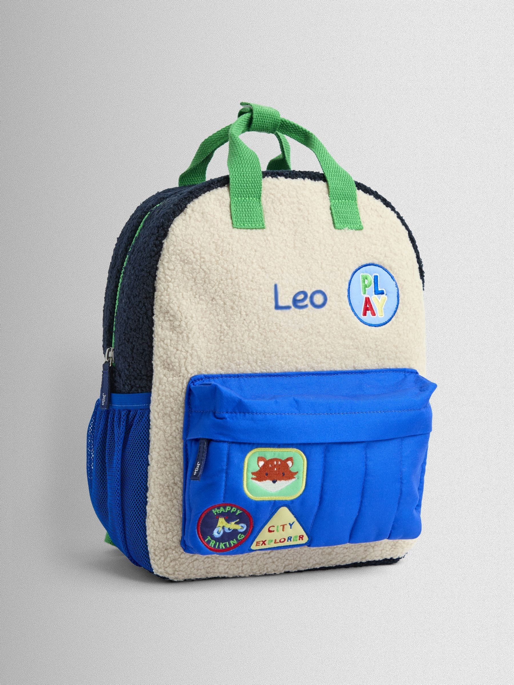 Personalised Borg Colour Block Medium Backpack - Image 2 of 7 Personalised Borg Colour Block Medium Backpack - Image 2 of 7