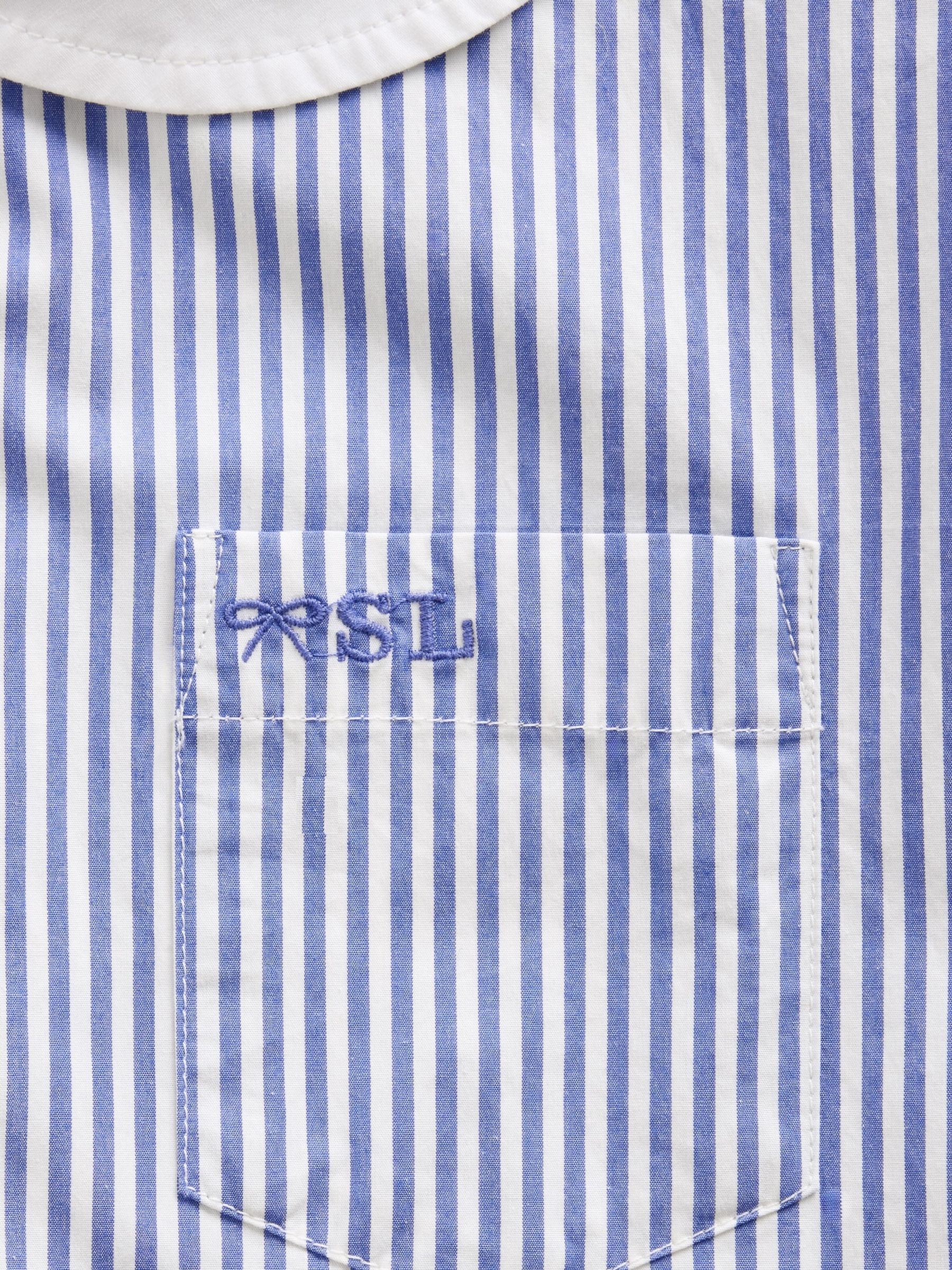 Blue/White Stripe Sandy Liang Poplin Oversized Shirt - Image 4 of 4