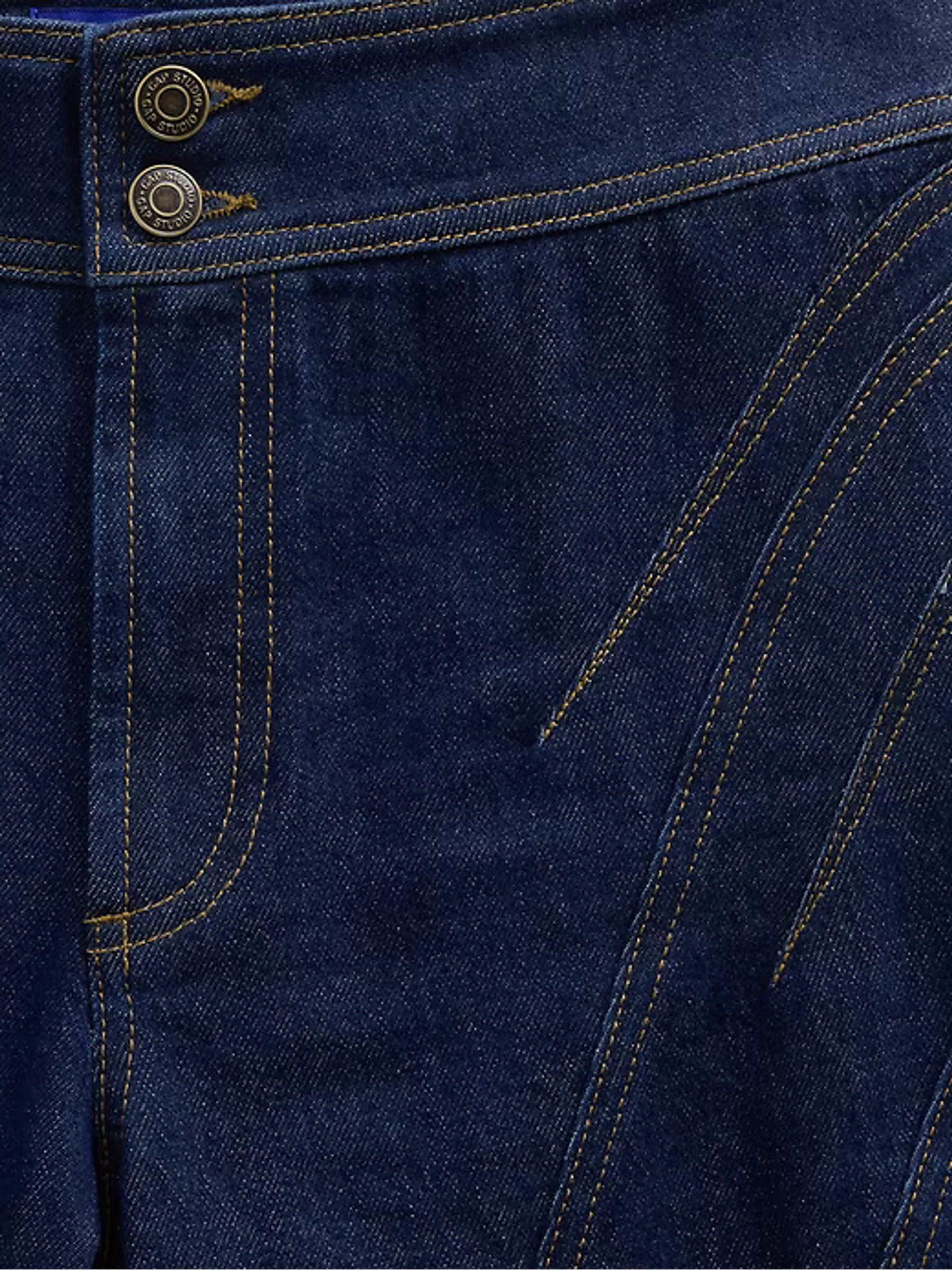 Dark Wash Blue High Waisted Seamed Bootcut Jeans - Image 7 of 7