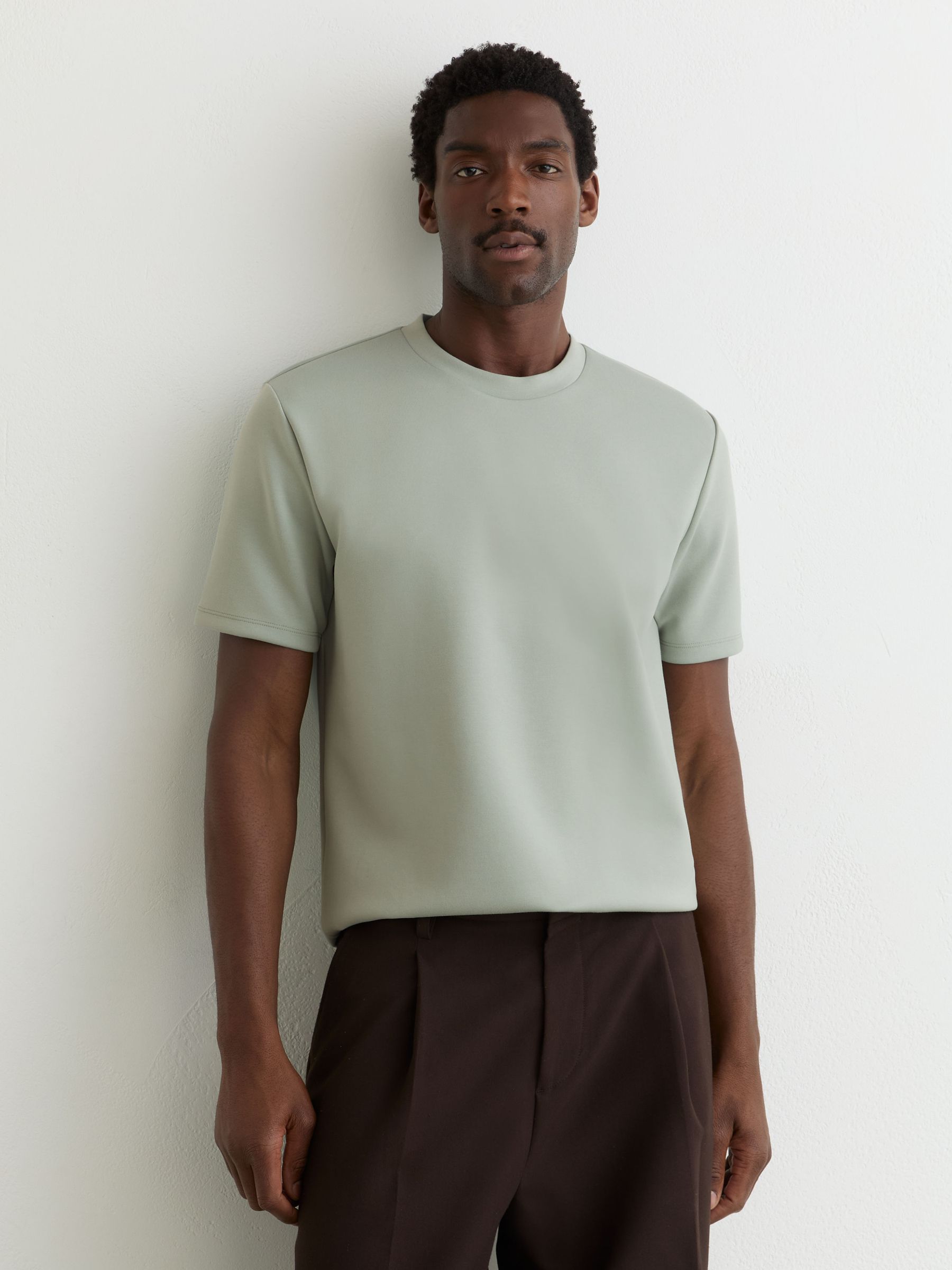 Premium-Interlock Modern-Fit T-Shirt in Mint Green - Image 1 of 6 Premium-Interlock Modern-Fit T-Shirt in Mint Green - Image 1 of 6