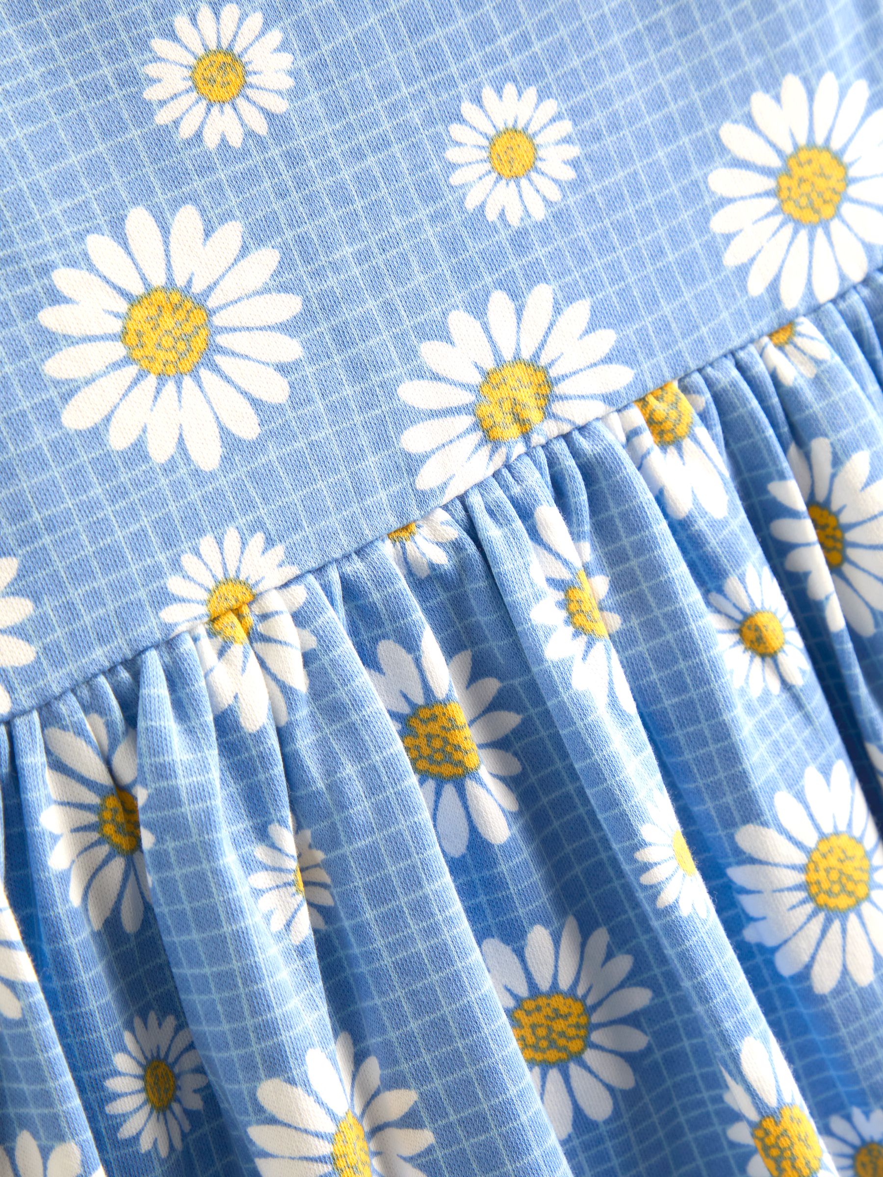 Blue Printed Flutter Sleeve Dress - Image 4 of 4