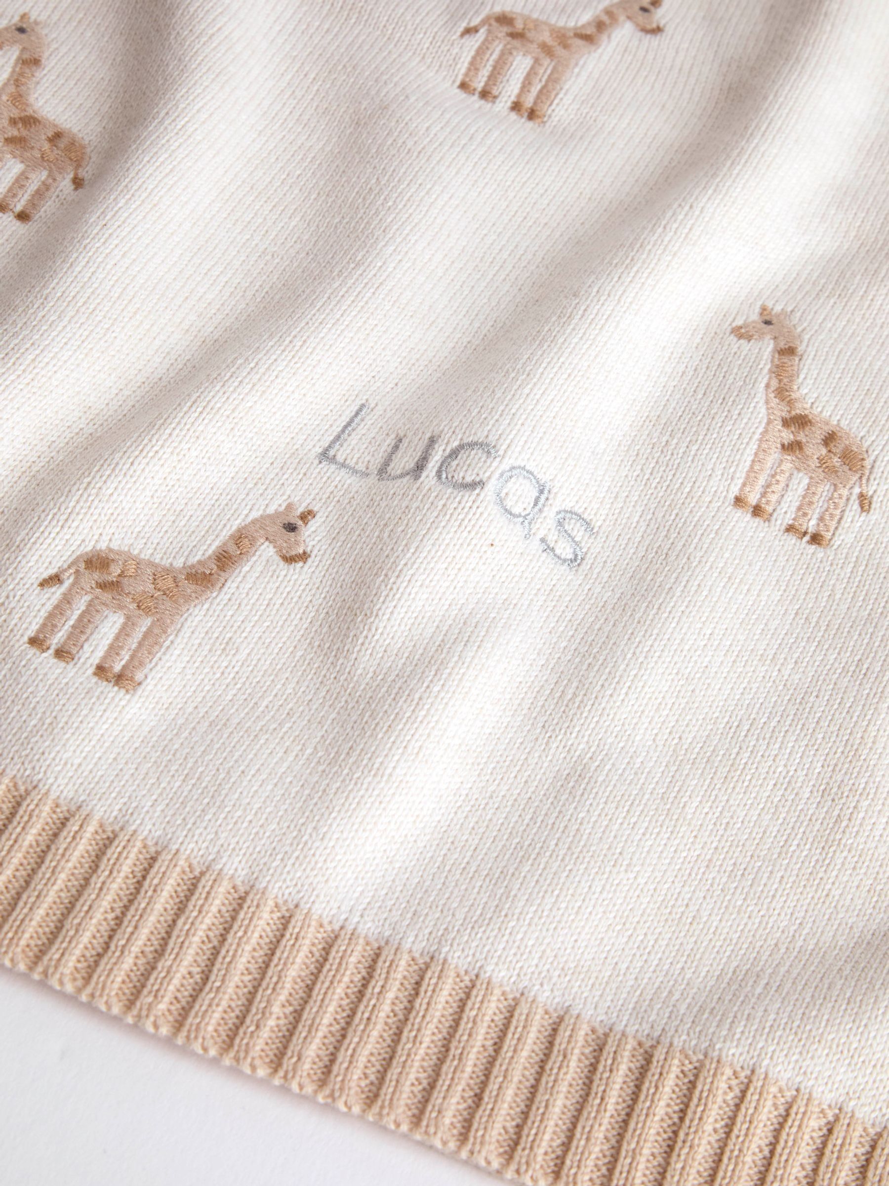 Neutral Personalised Embroidered Shawl - Image 2 of 2