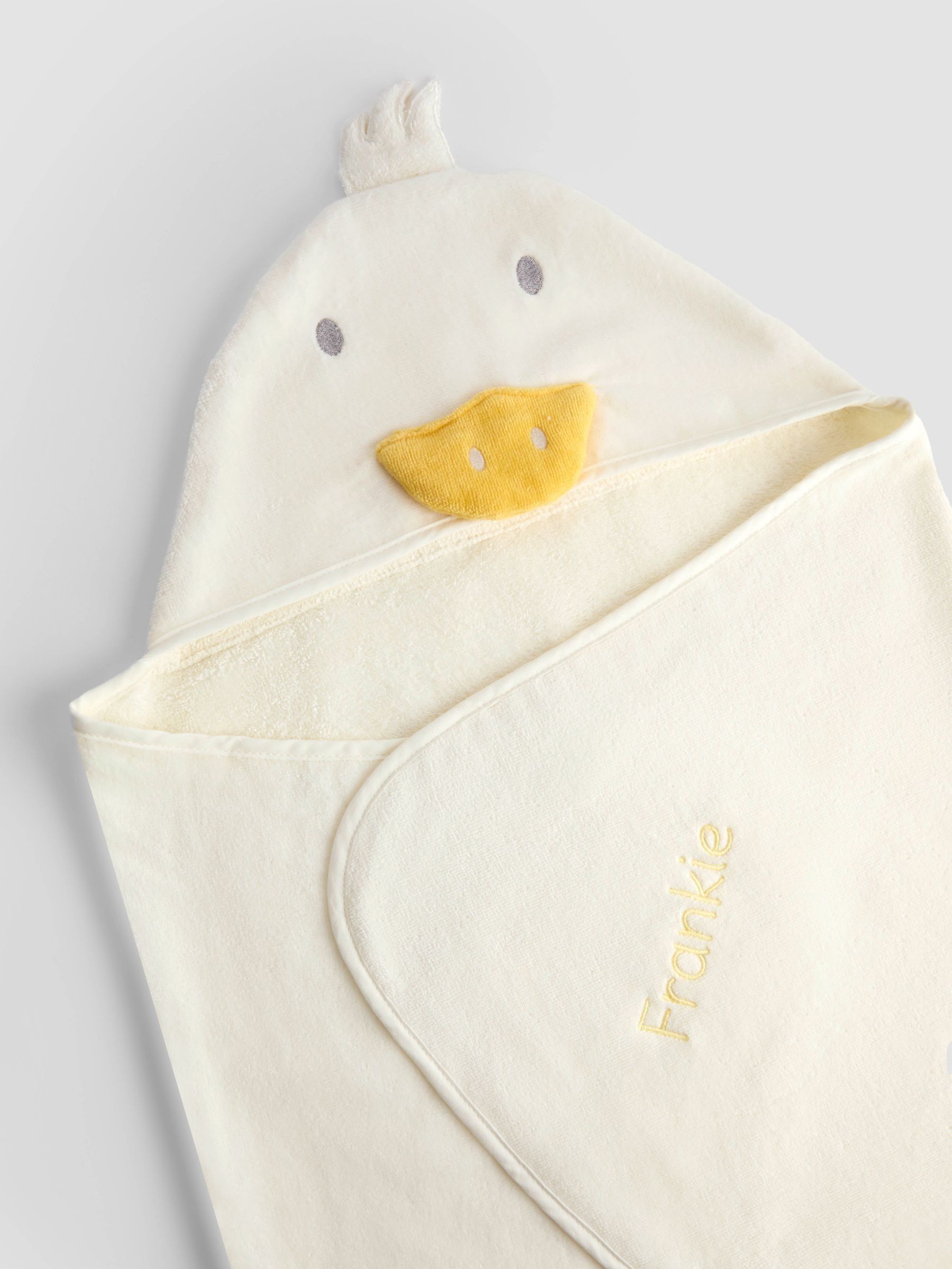Cream Duck Personalised Cream Duck Hooded Towel - Image 2 of 3