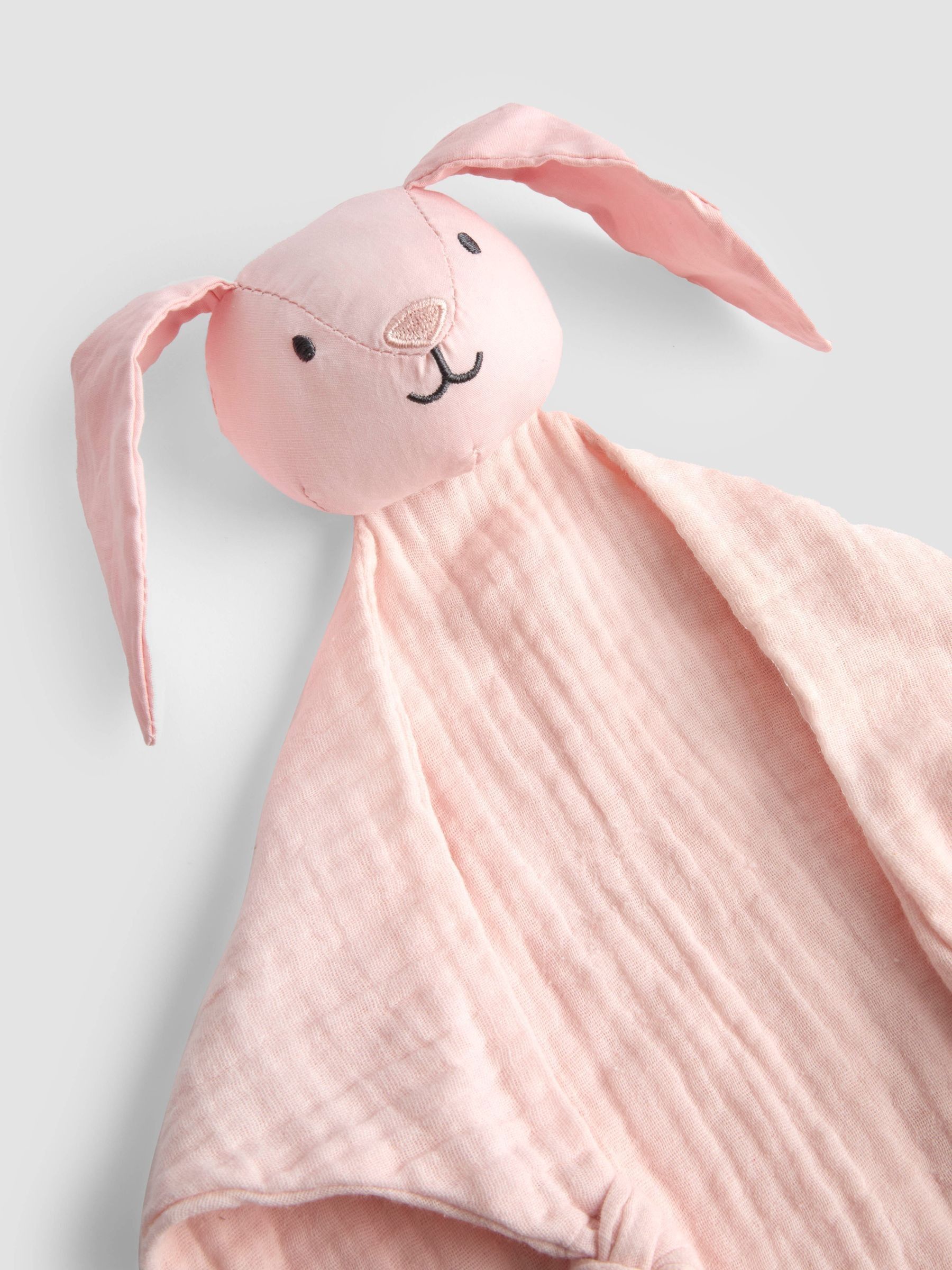 Pink Bunny Personalised Muslin Comforter - Image 2 of 3 Pink Bunny Personalised Muslin Comforter - Image 2 of 3