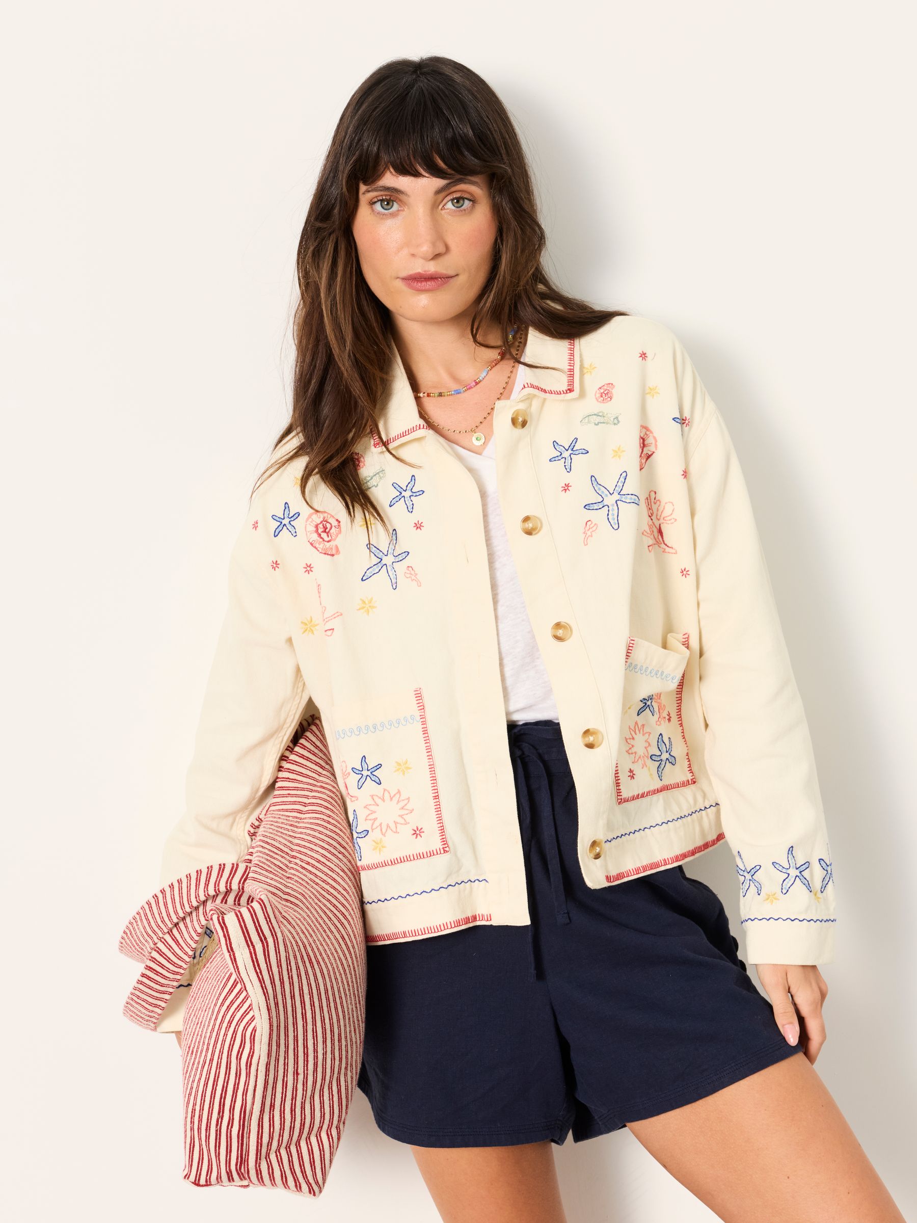 Shells Cream Embriodered Jacket - Image 1 of 6