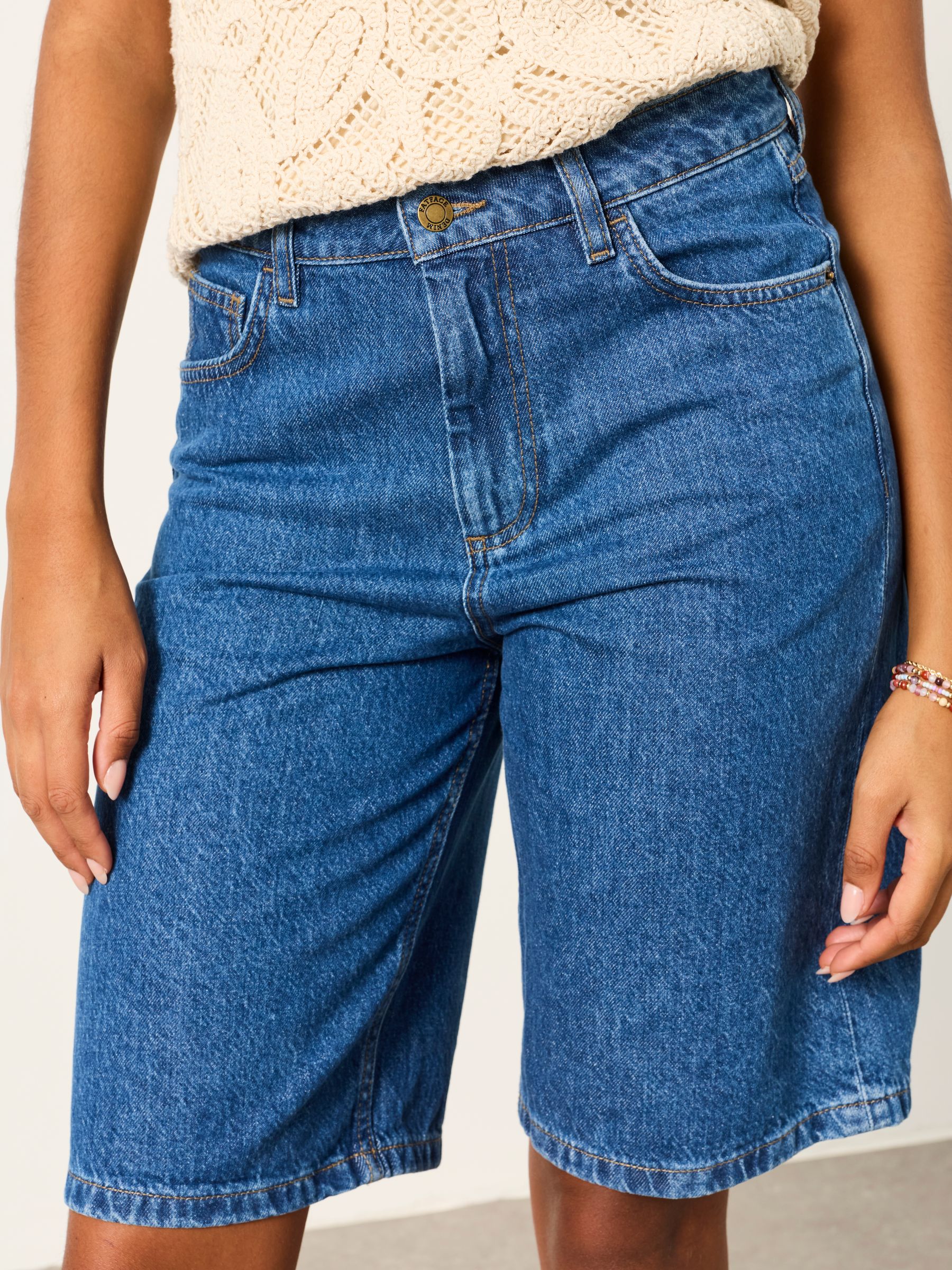 Jordan Rinse Wash Longline Denim Shorts - Image 1 of 6