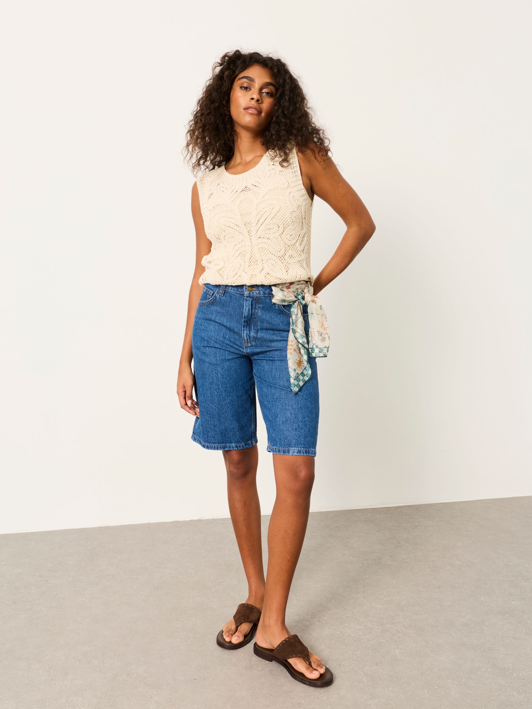 Jordan Rinse Wash Longline Denim Shorts - Image 3 of 6