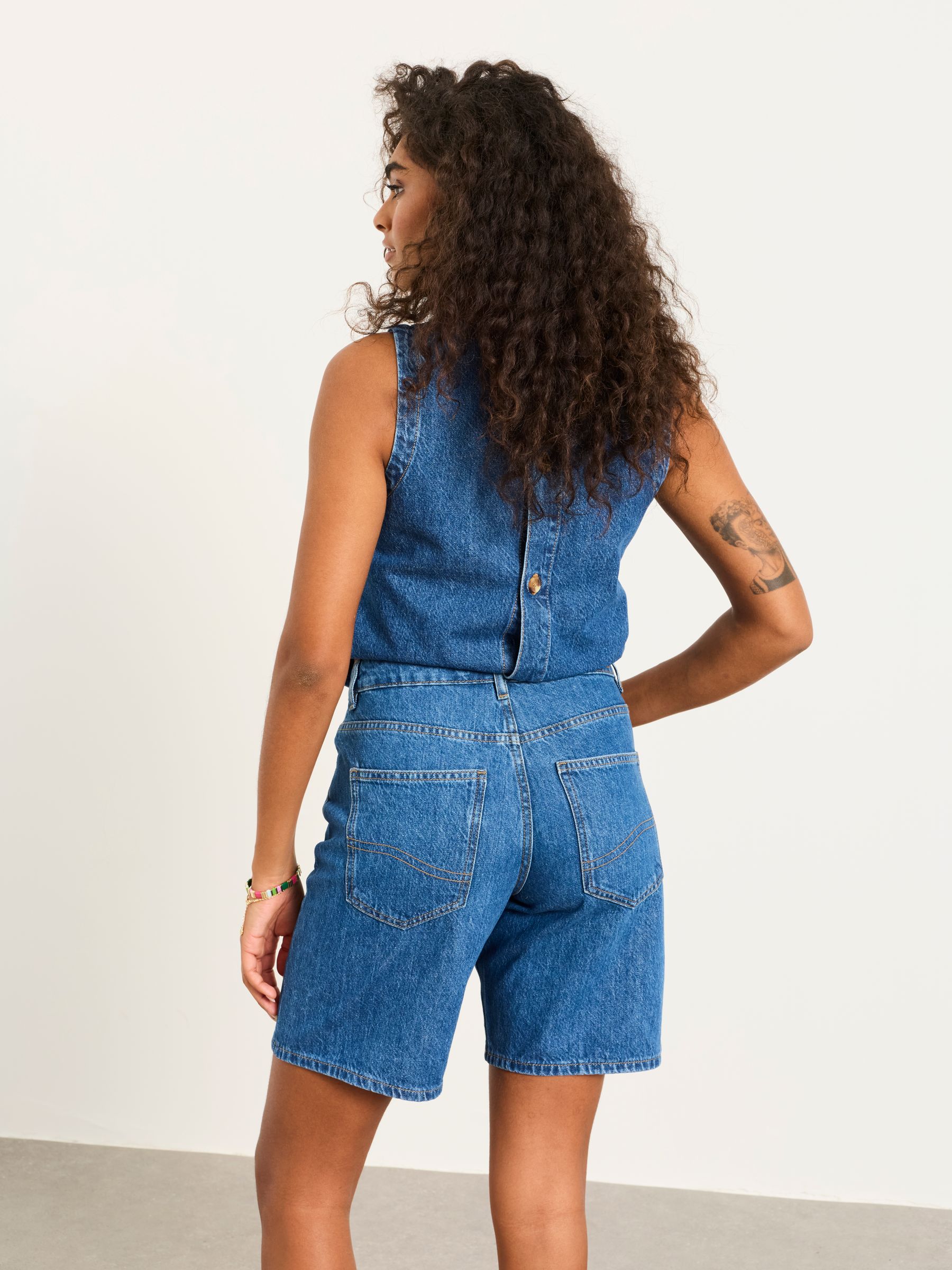 Isabelle Mid Blue Bermuda Denim Shorts - Image 2 of 6