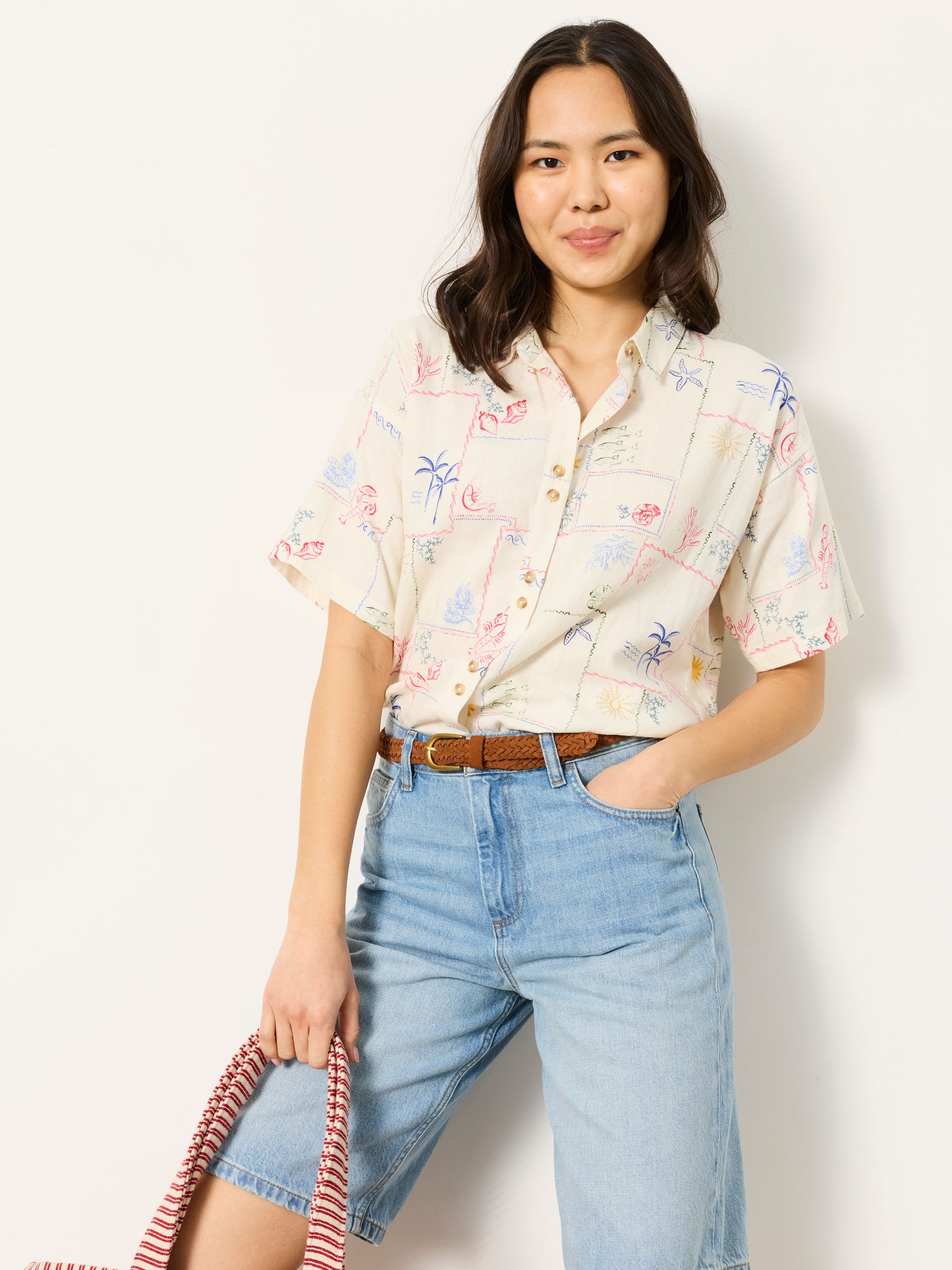 Jordan Denim Lightwash Longline Denim Shorts - Image 4 of 5