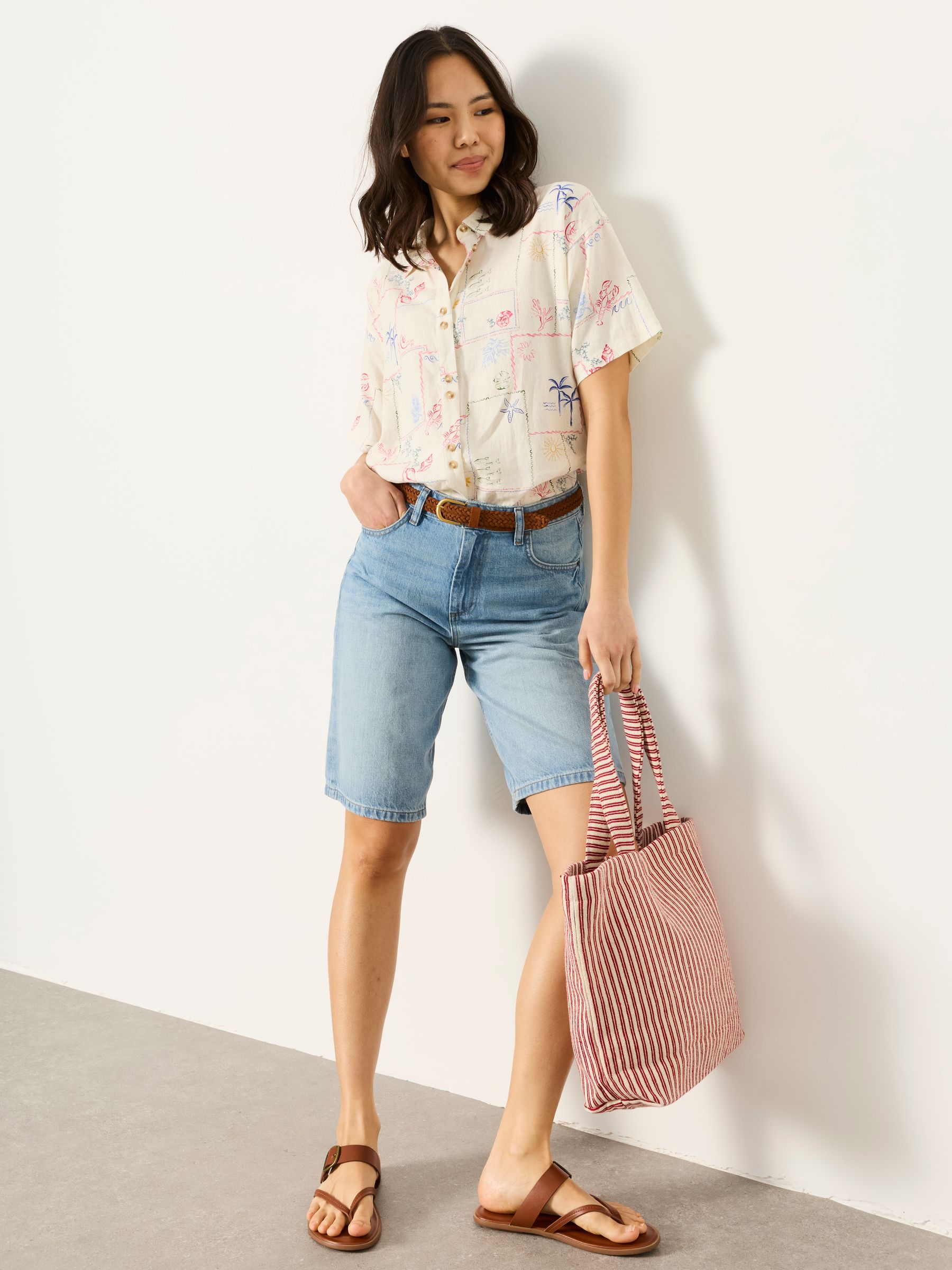 Jordan Denim Lightwash Longline Denim Shorts - Image 5 of 5 Jordan Denim Lightwash Longline Denim Shorts - Image 5 of 5