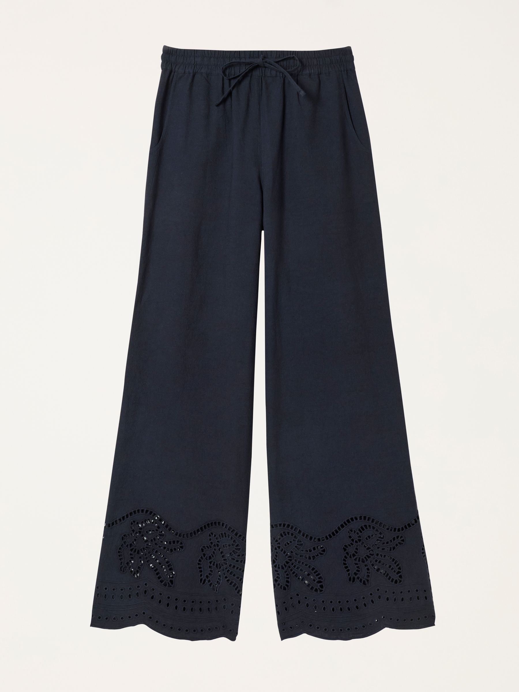 Amberly Black Embroidered Wide Leg Trousers - Image 8 of 8