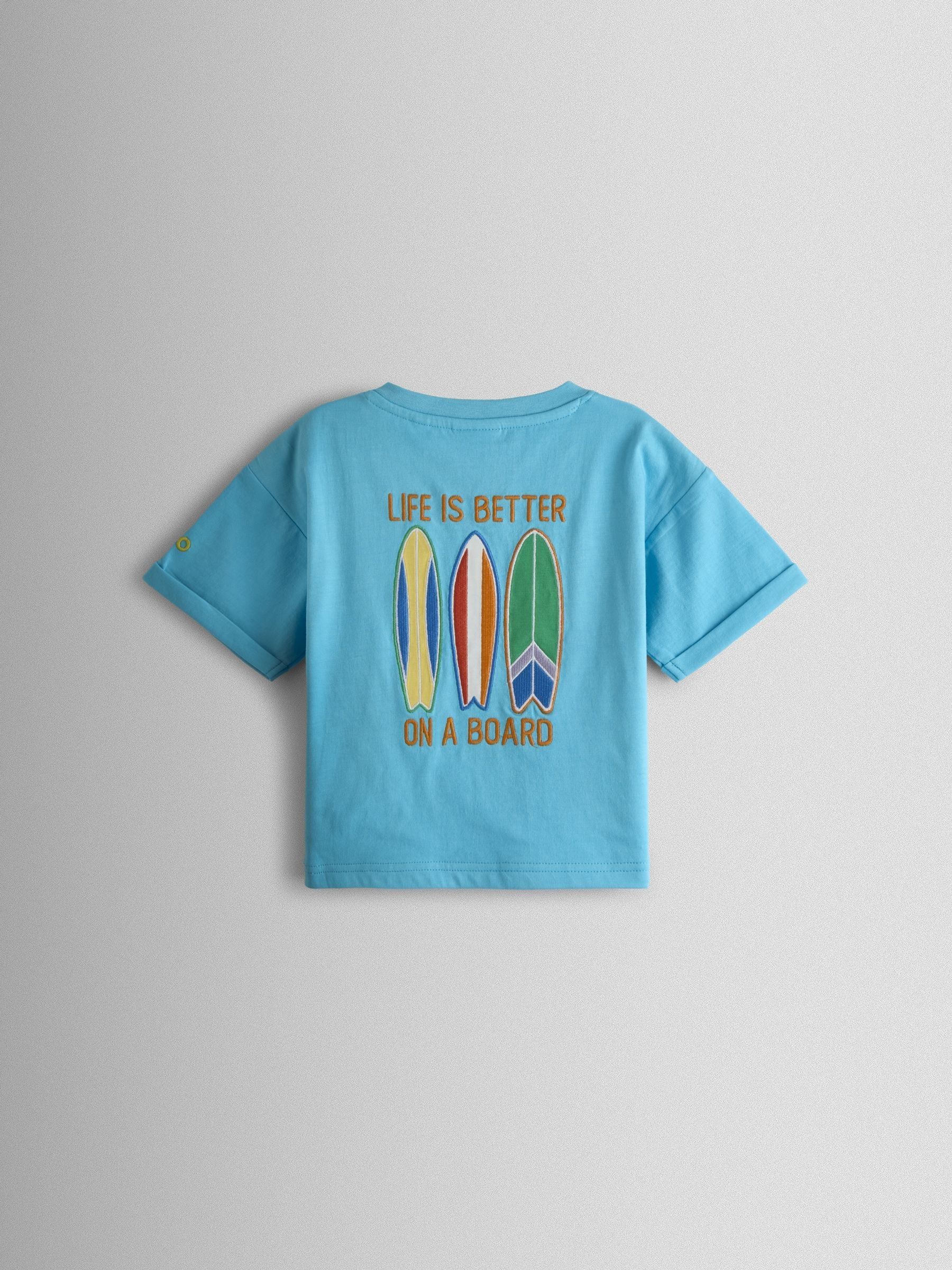 Blue Surf Graphic T-Shirt Aqua Blue - Image 2 of 3