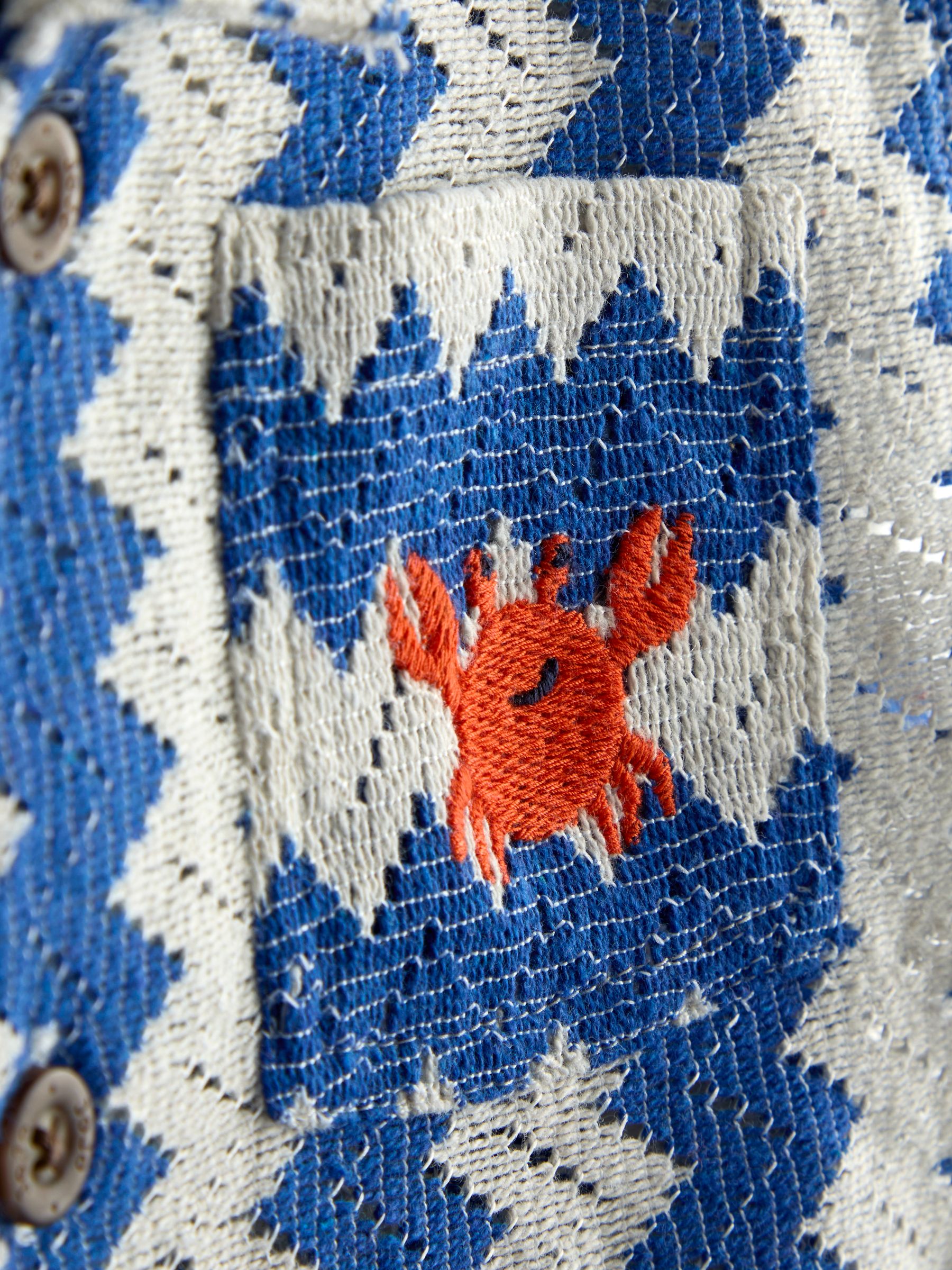 Blue Textured Shirt & Shorts Resort Set - Image 6 of 7